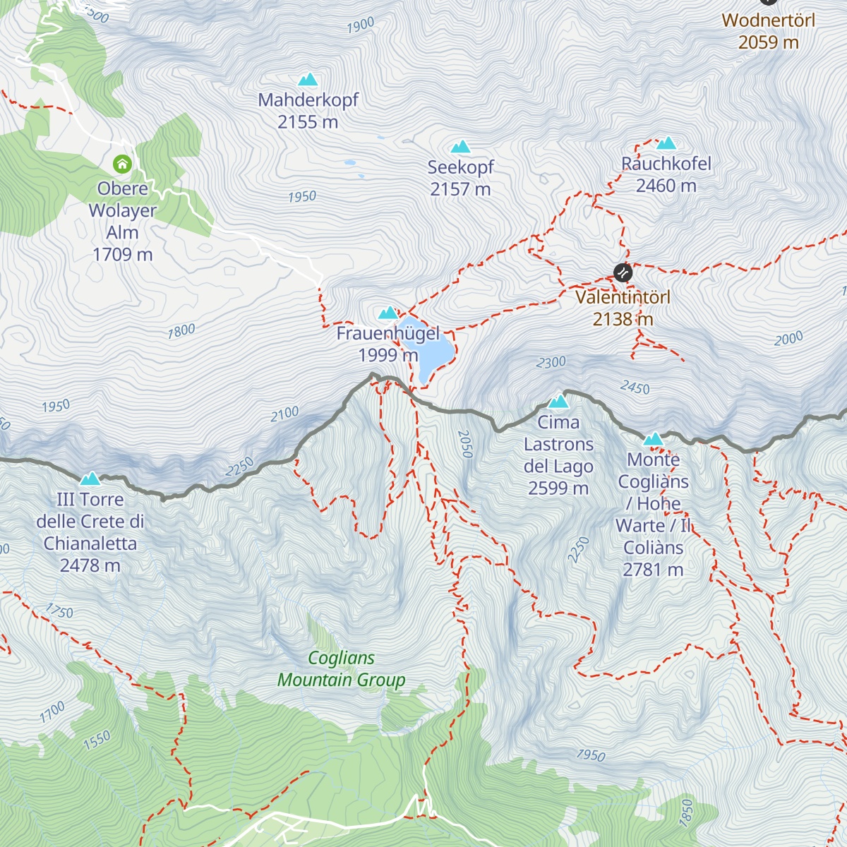 Rifugio Lambertenghi Romanin map