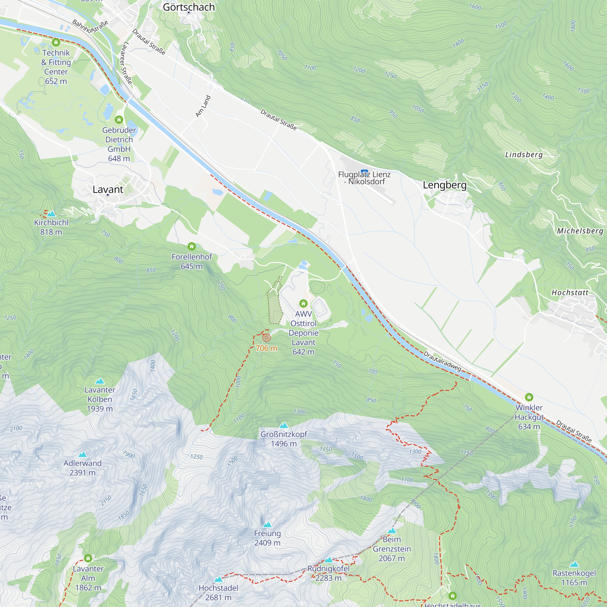 AWV Osttirol Deponie Lavant map