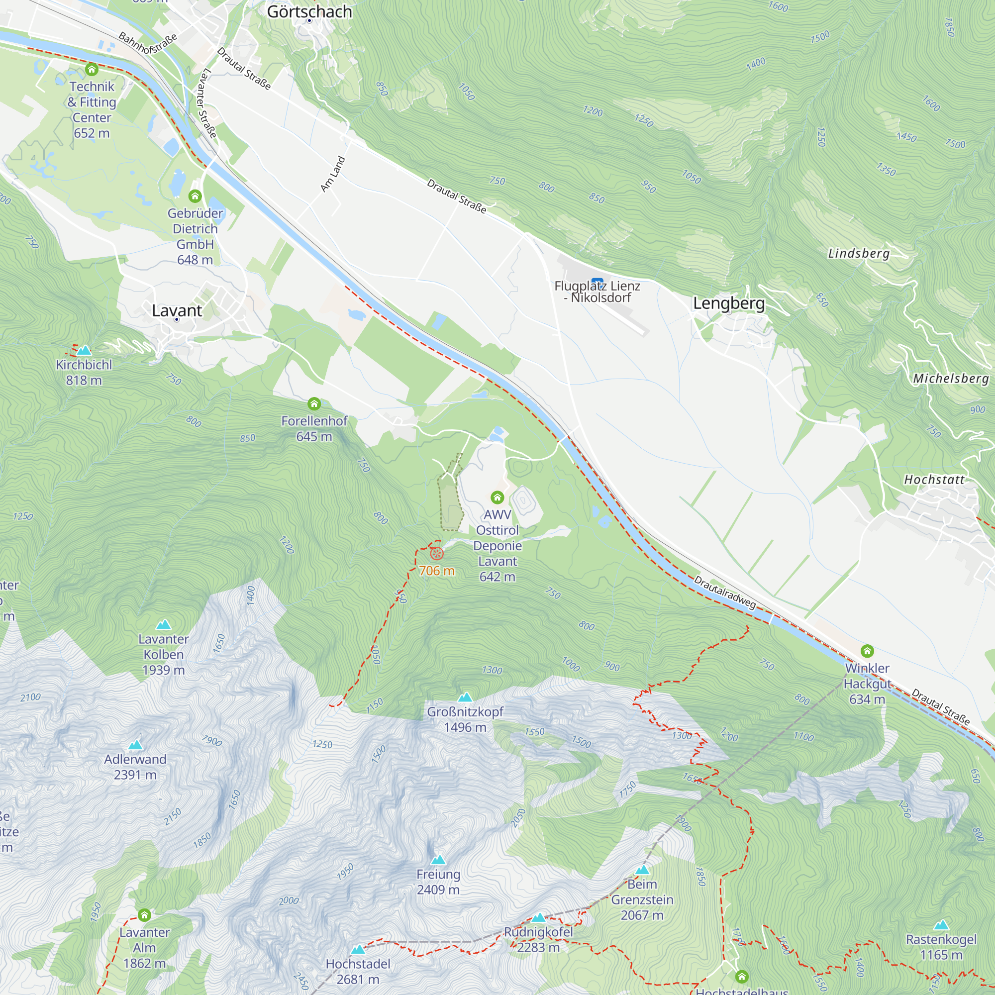 AWV Osttirol Deponie Lavant map