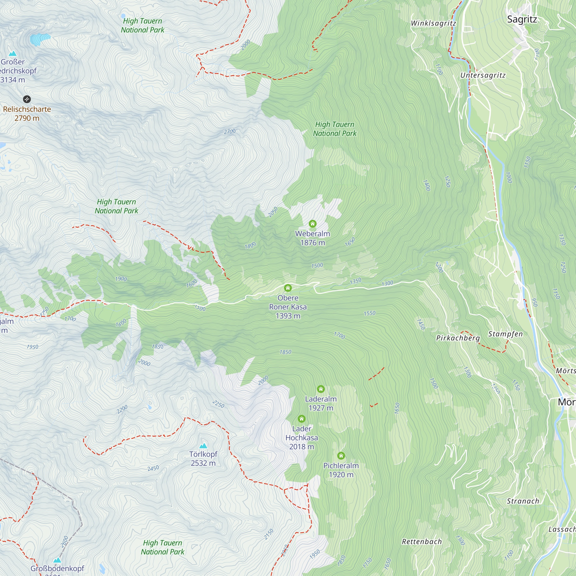 Obere Roner Kasa map