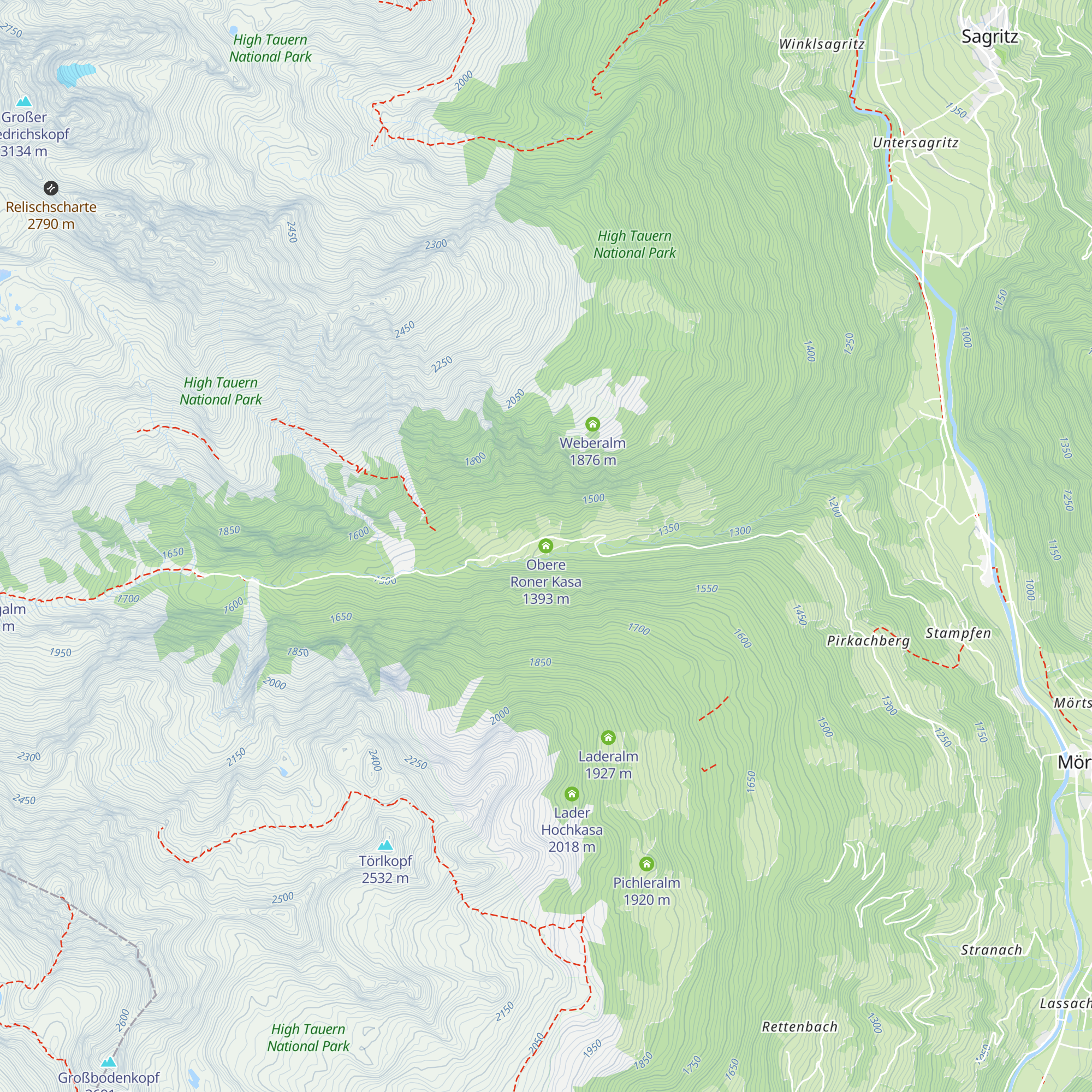 Obere Roner Kasa map