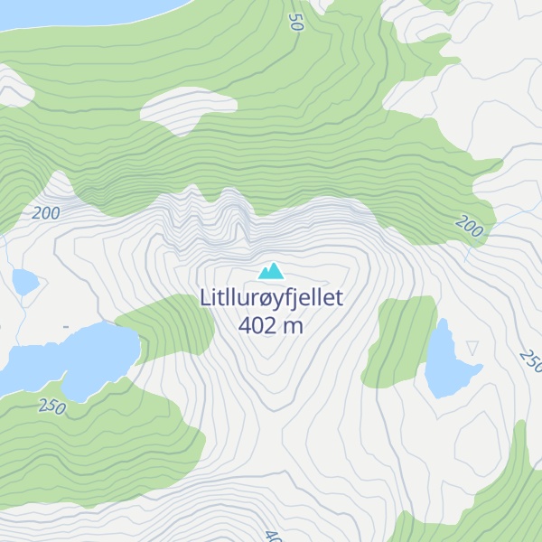 Map of Litllurøyfjellet