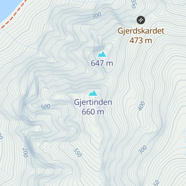 Map of Gjertinden