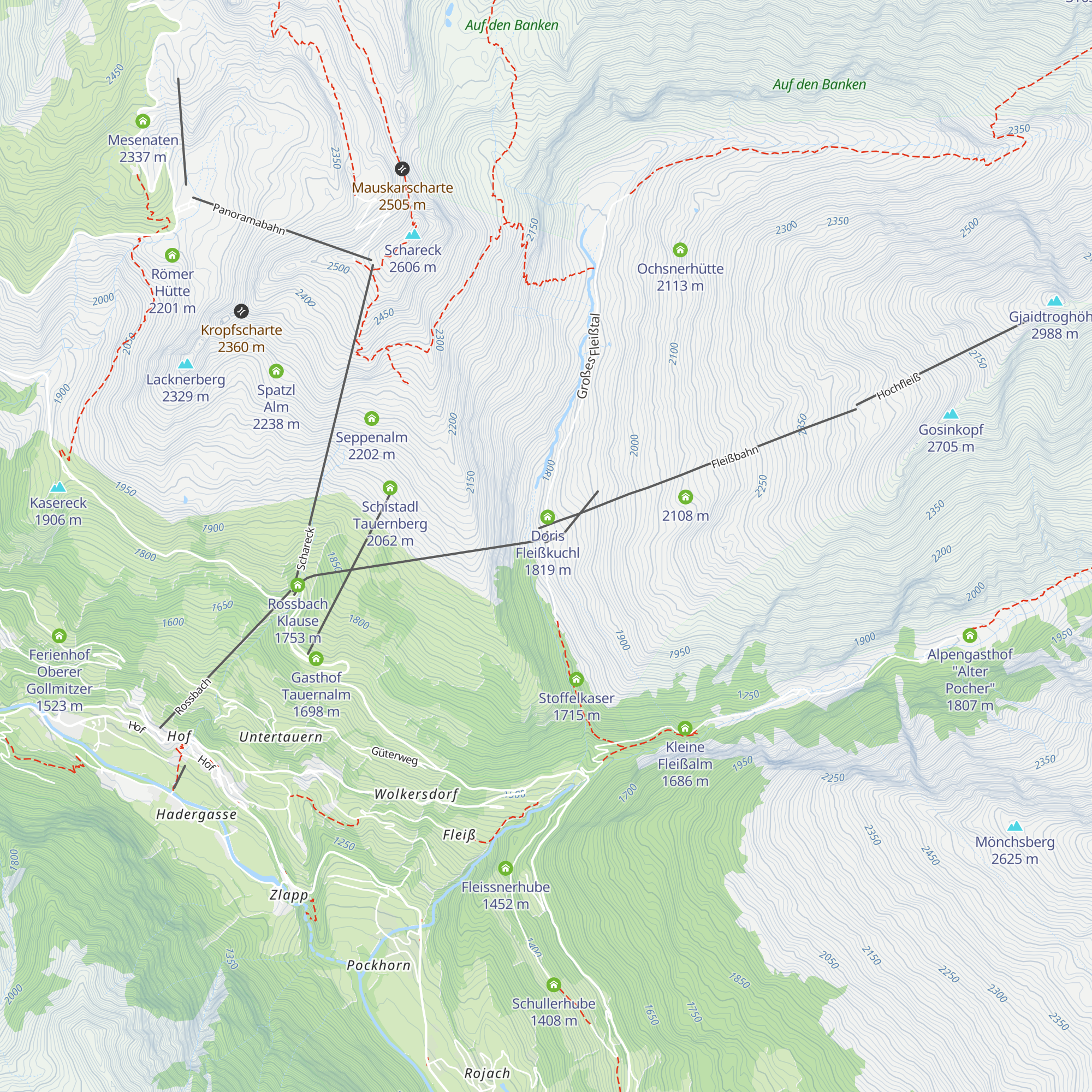 Skihütte Fleißalm map