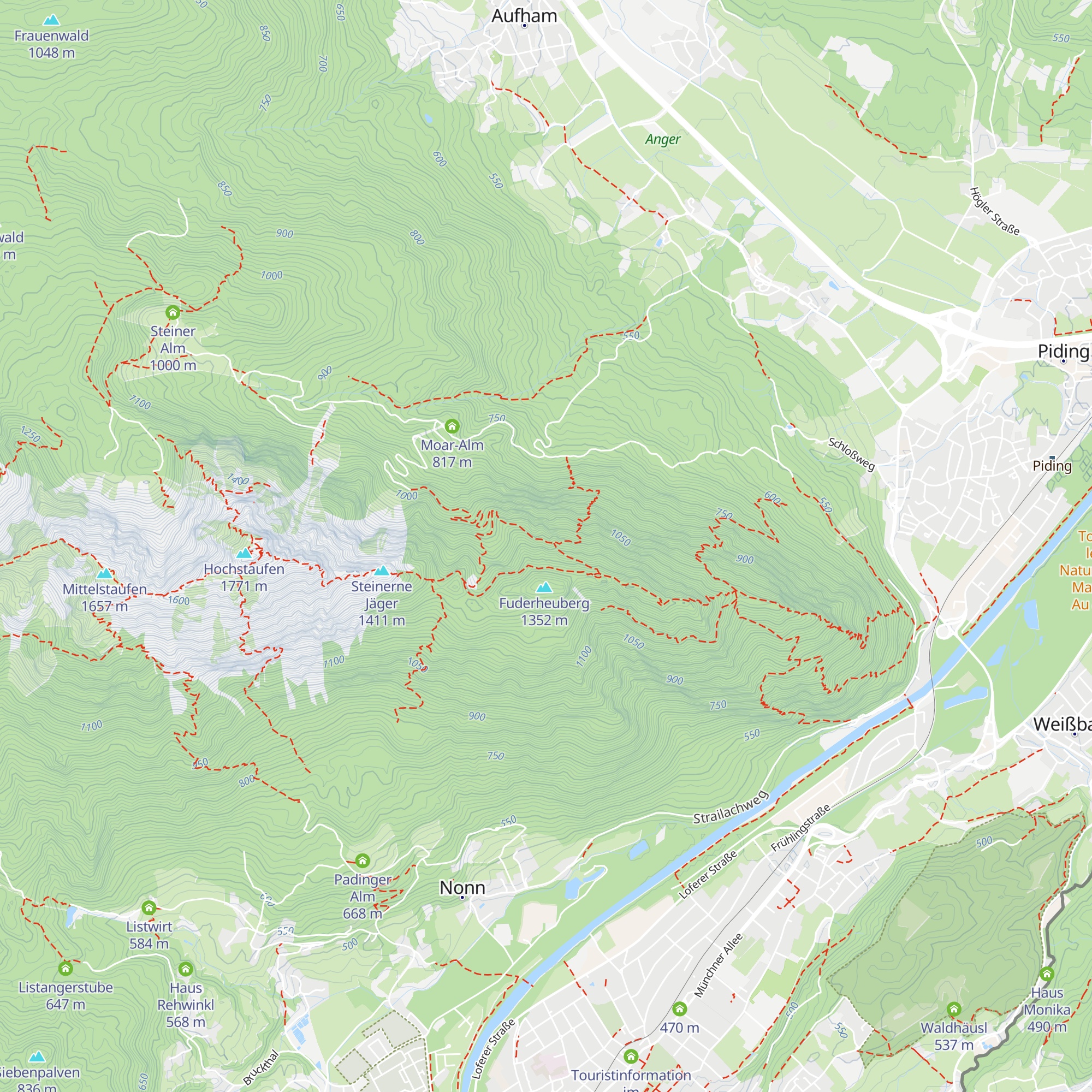 Pidinger Hütte map