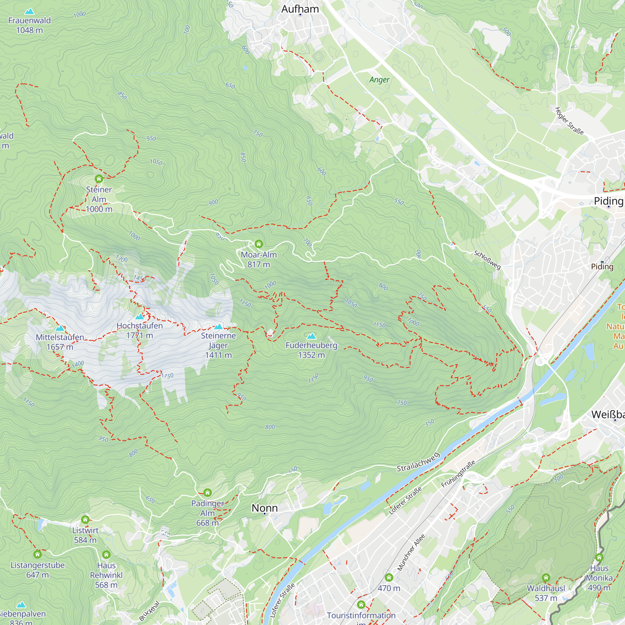Pidinger Hütte map