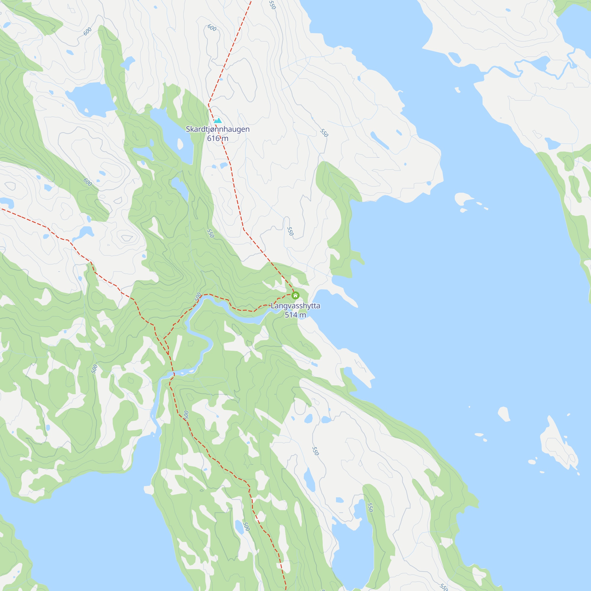 Langvasshytta map