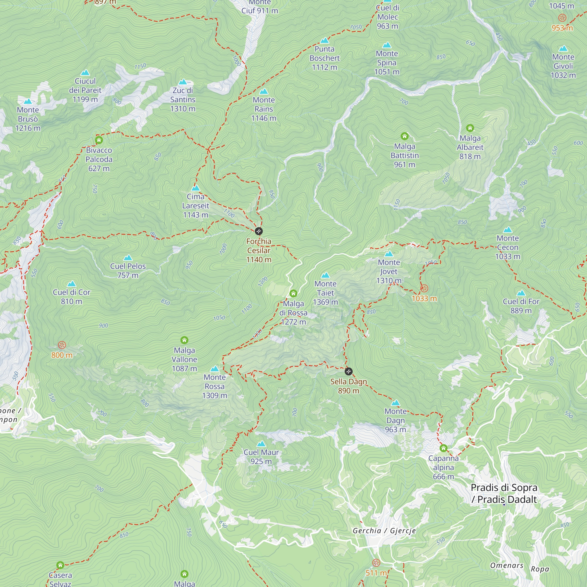 Malga di Rossa map