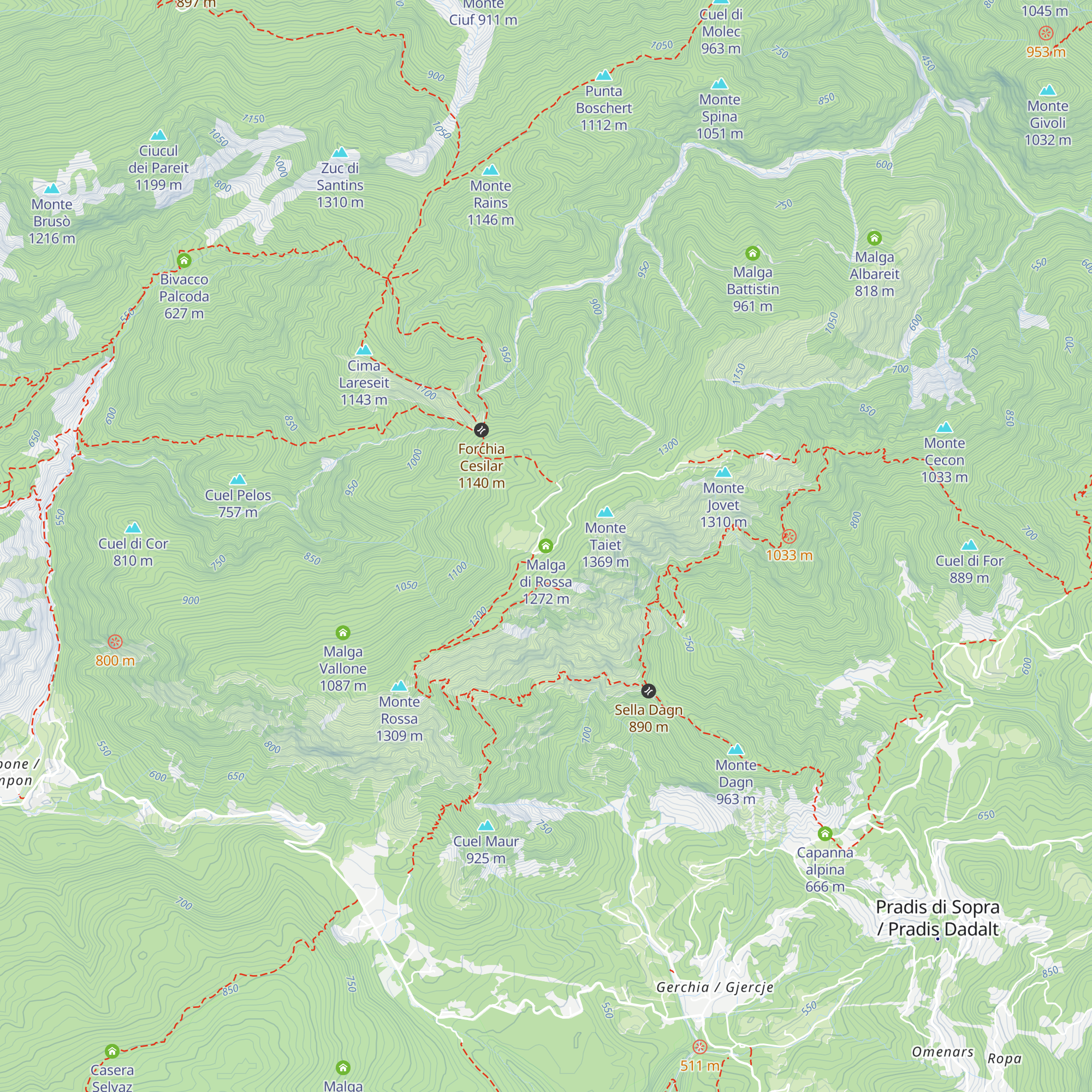 Malga di Rossa map