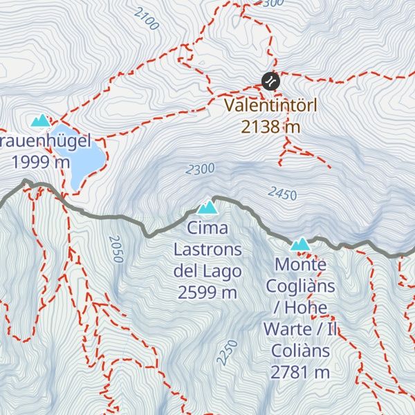 Map of Cima Lastrons del Lago