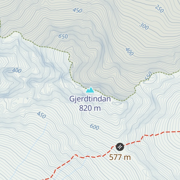 Map of Gjerdtindan