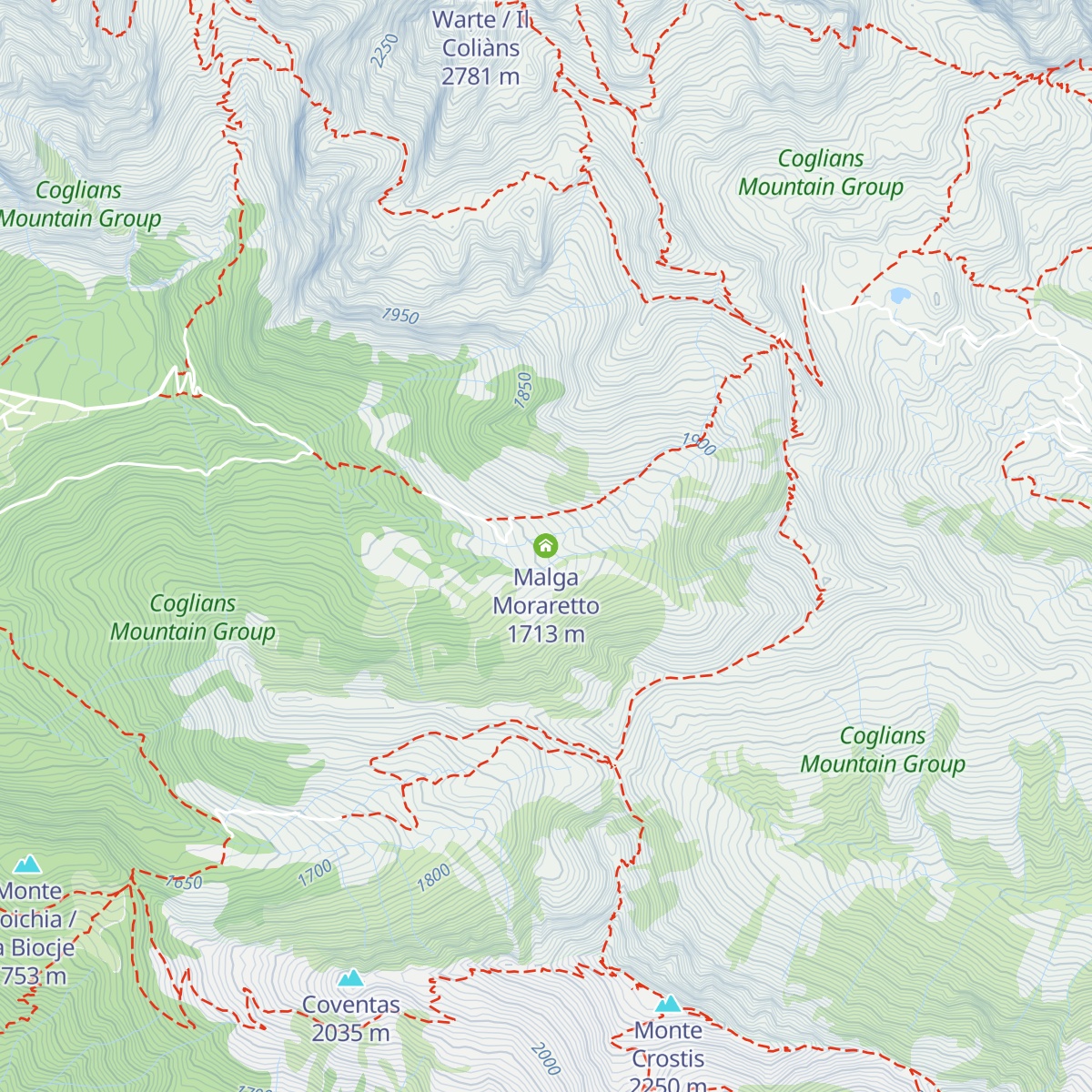 Malga Moraretto map