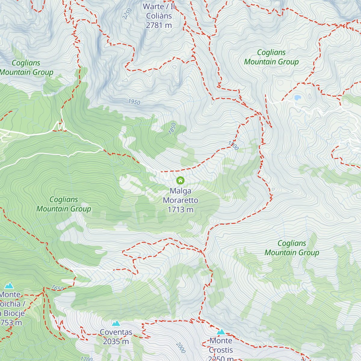 Malga Moraretto map