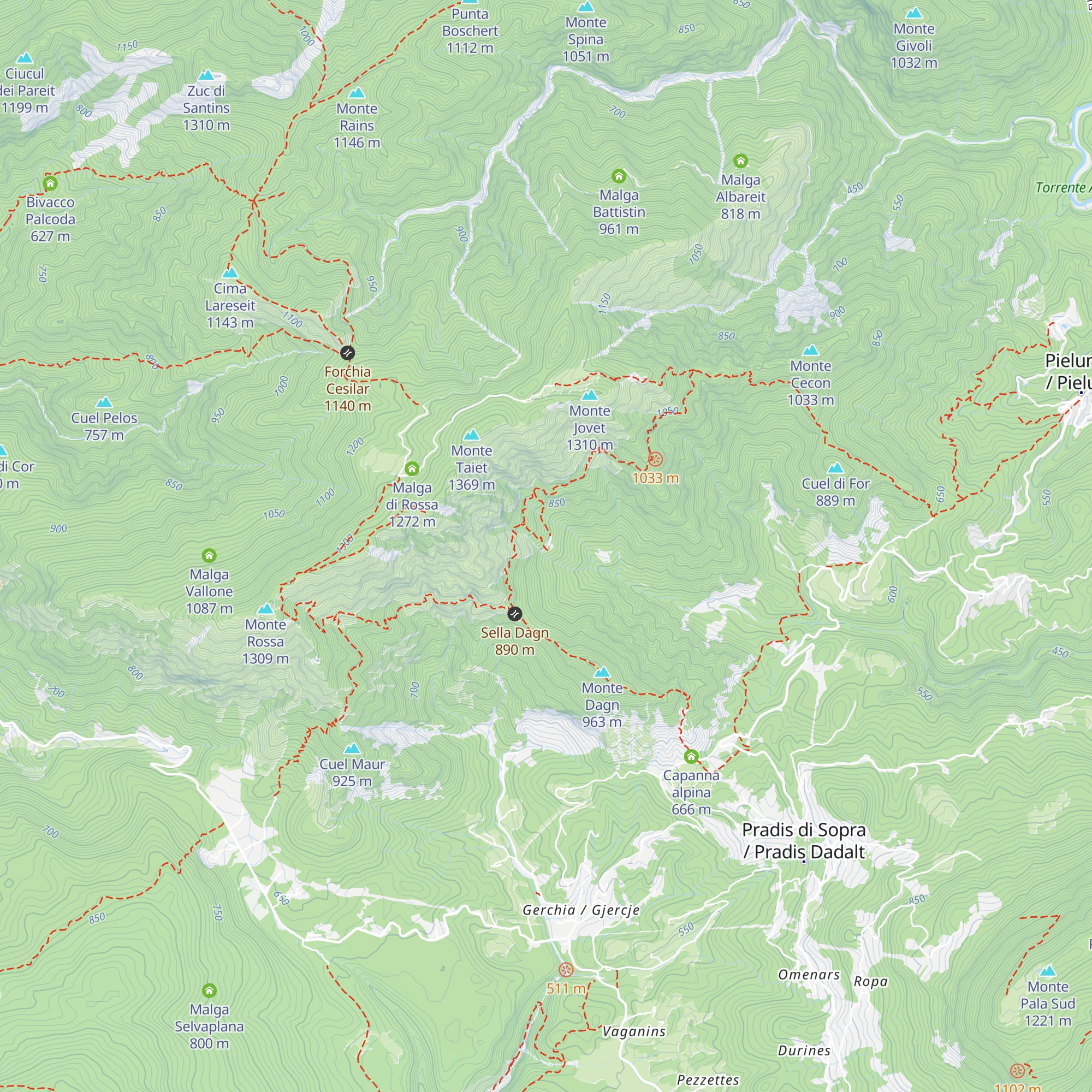 Casera di Palamaior map