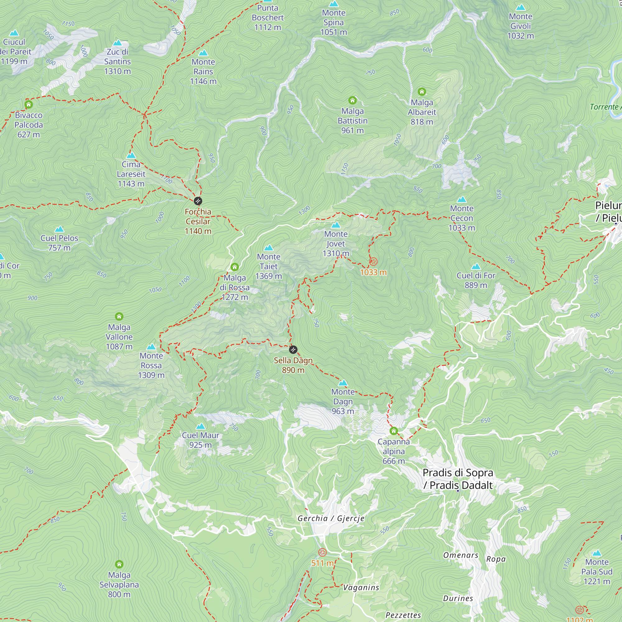 Casera di Palamaior map