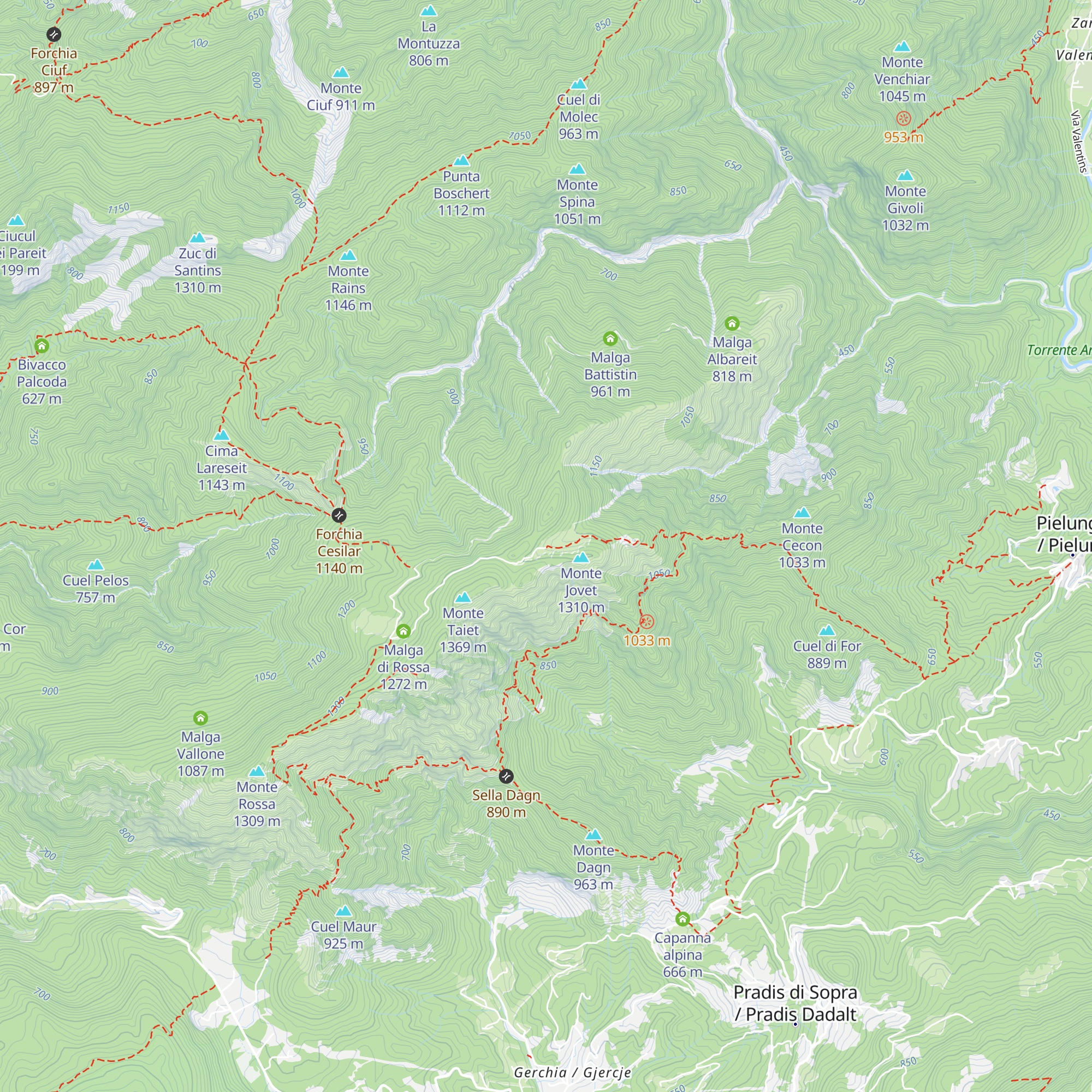 Malga Jovet map