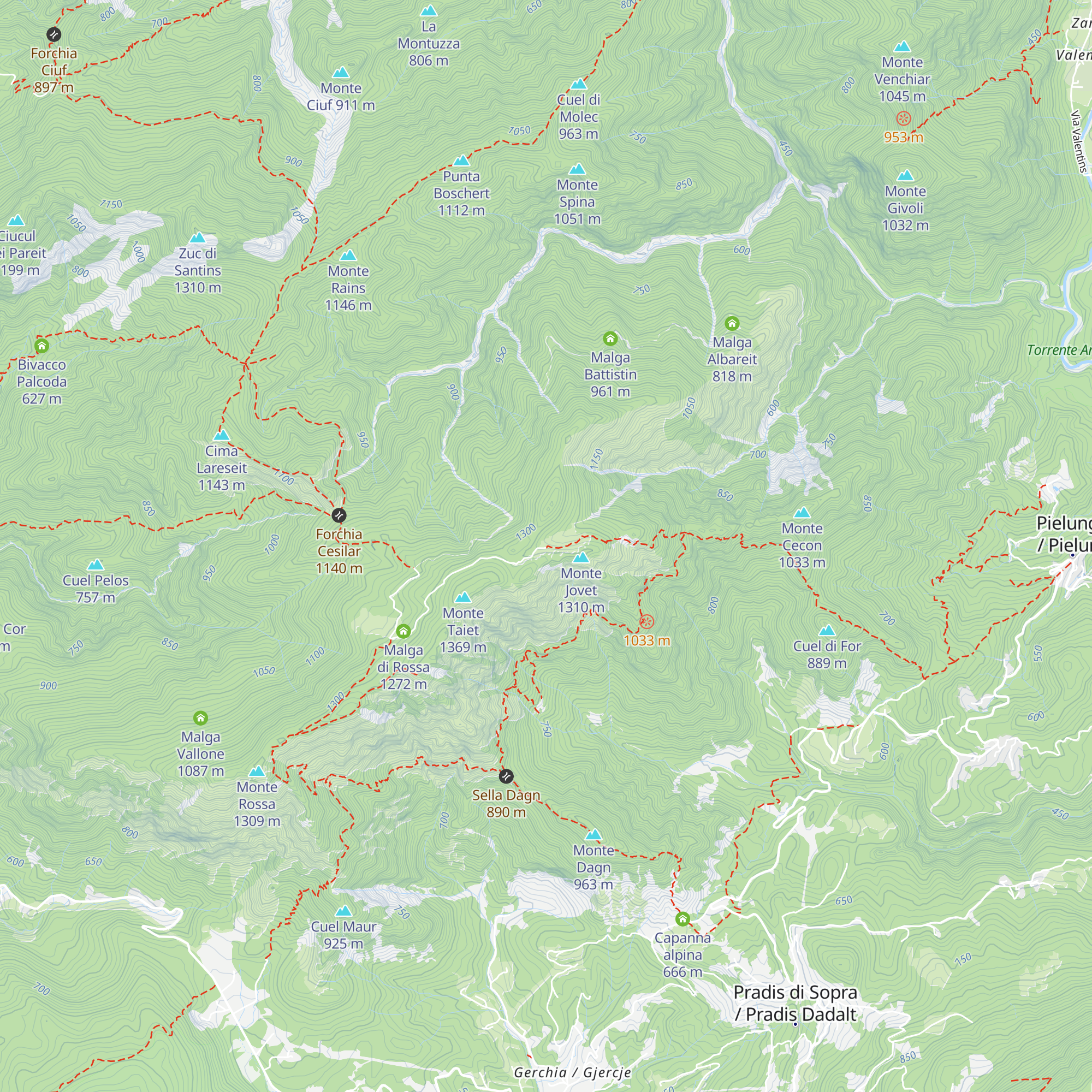 Malga Jovet map