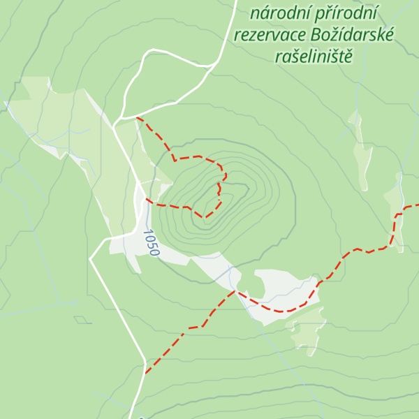 Map of Božídarský Špičák