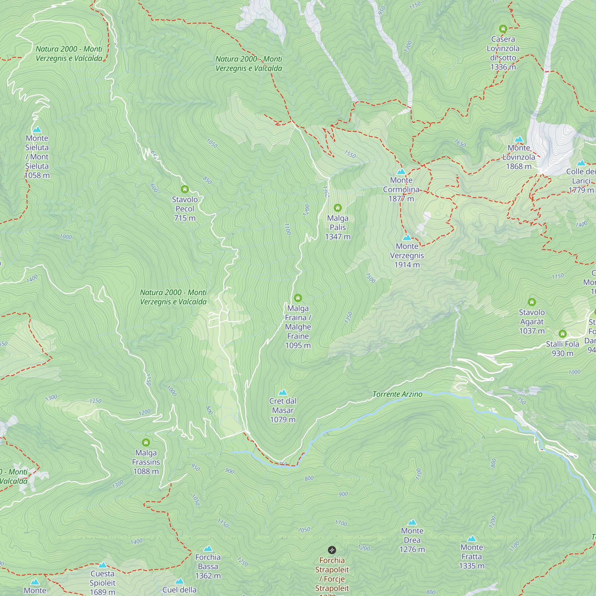 Malga Fraina / Malghe Fraine map