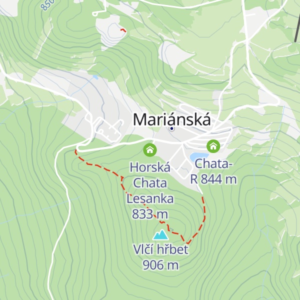 Map of Horská Chata Lesanka