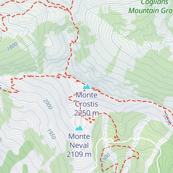 Map of Monte Crostis