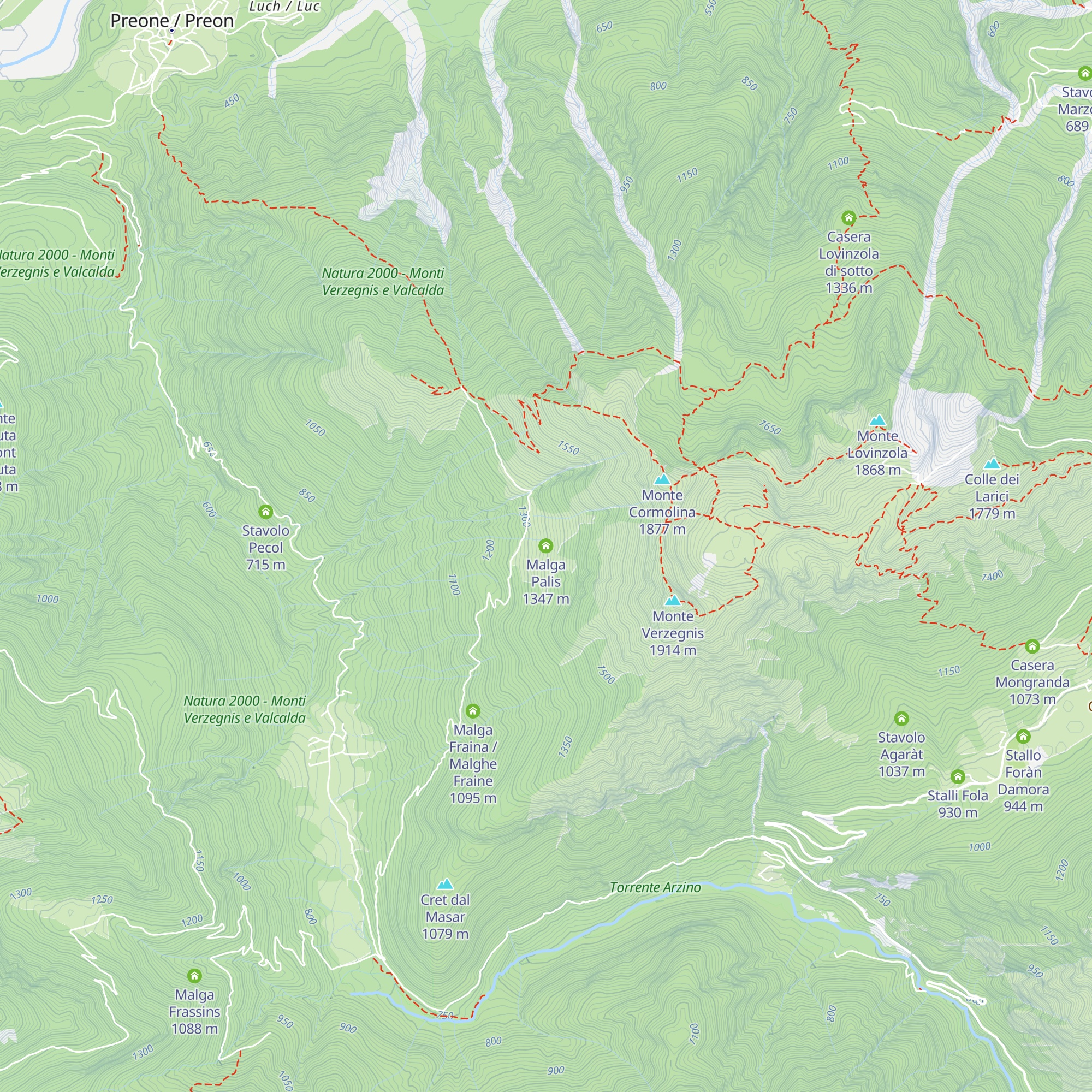 Malga Palis map