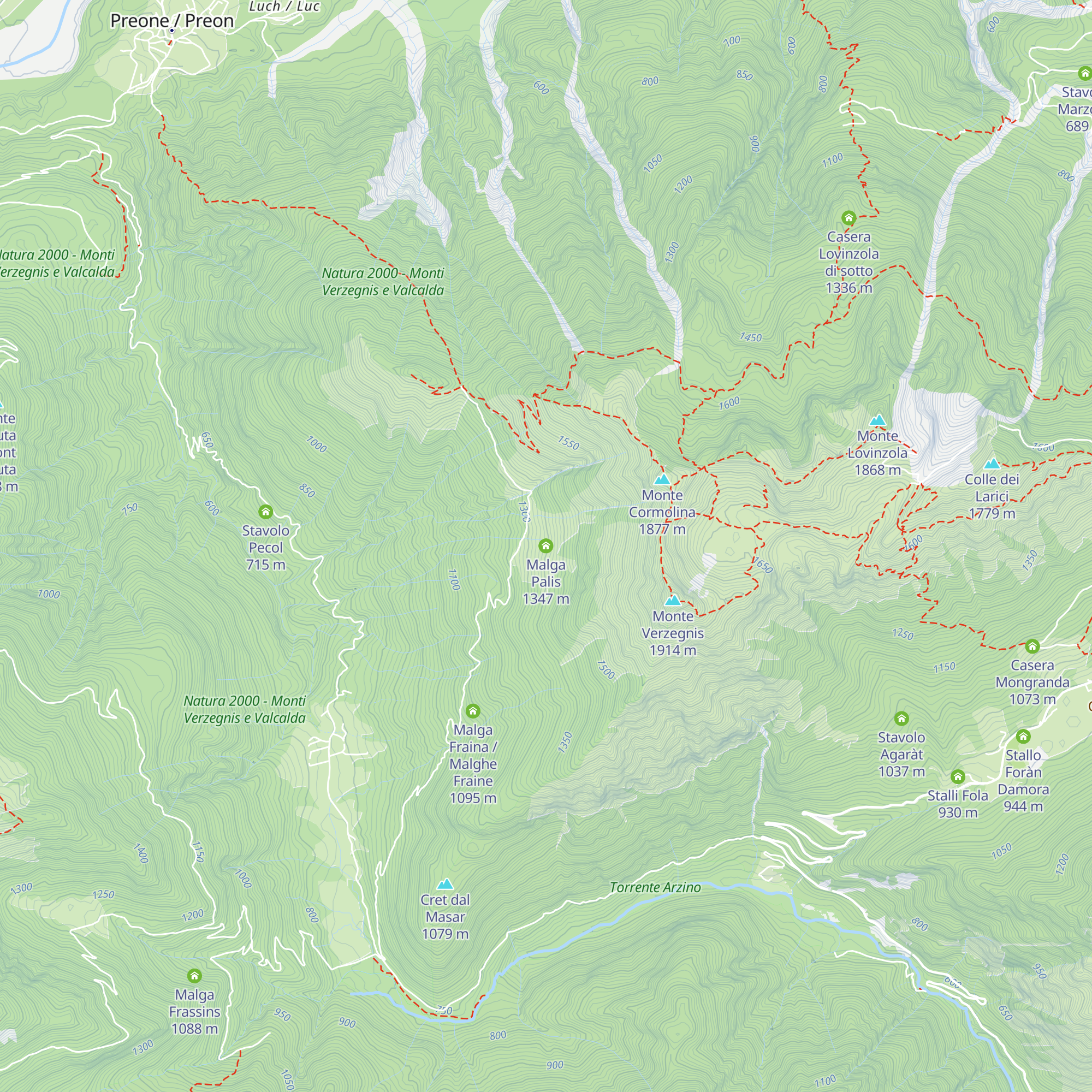 Malga Palis map