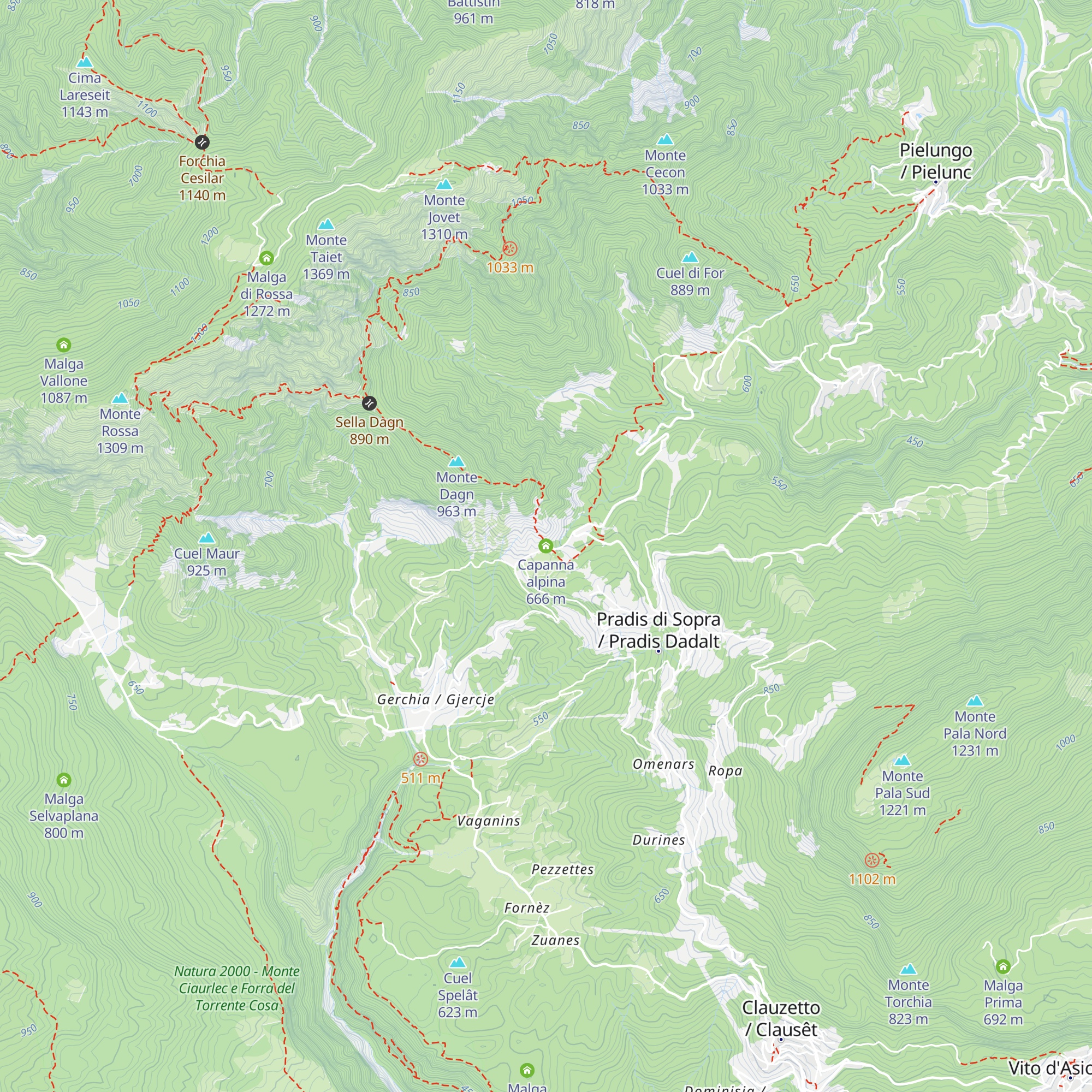 Capanna alpina map