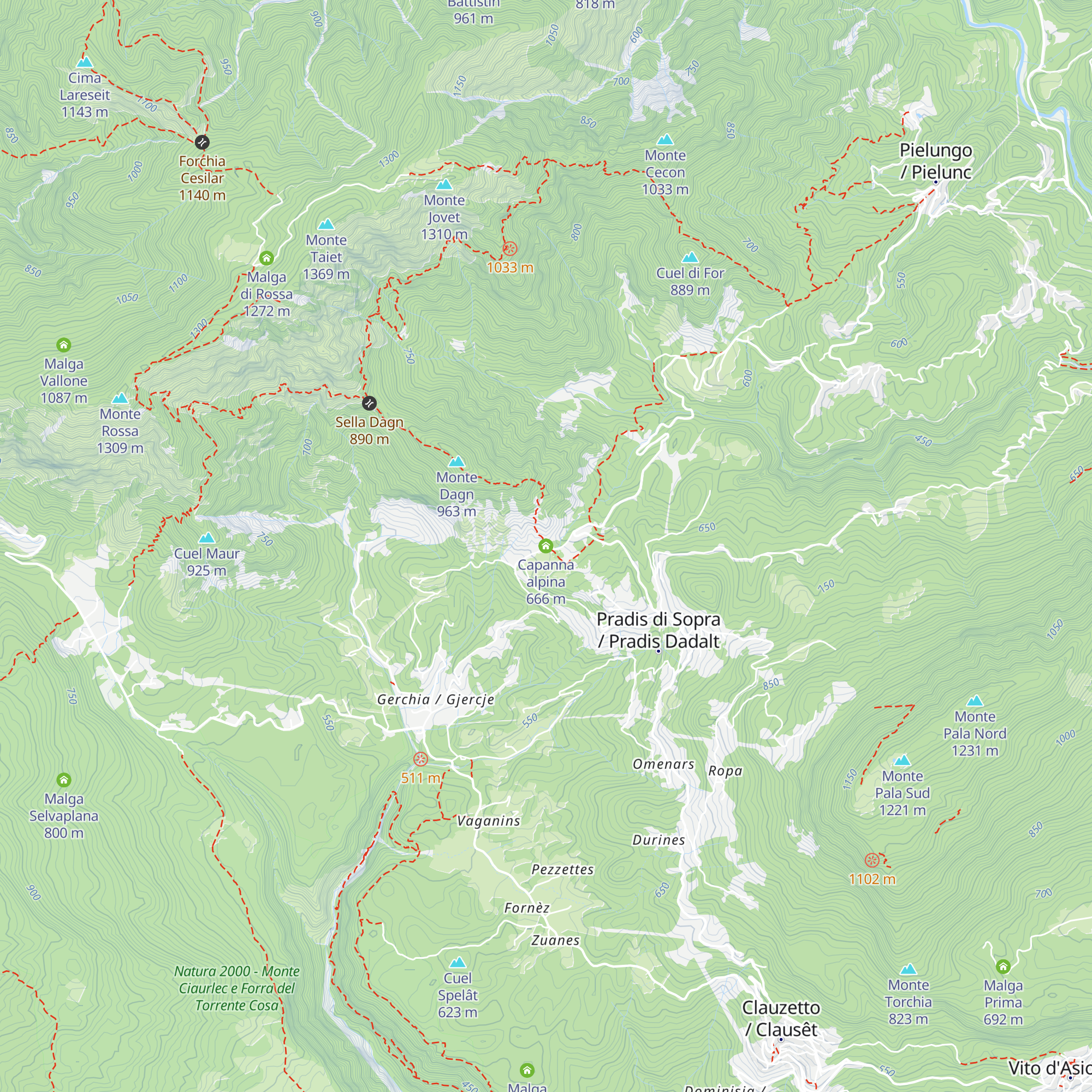 Capanna alpina map