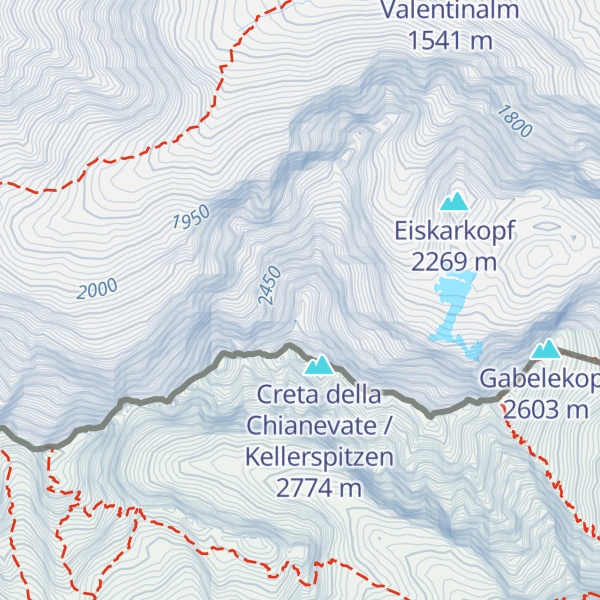 Map of Kunzköpfe Südwest gipfel