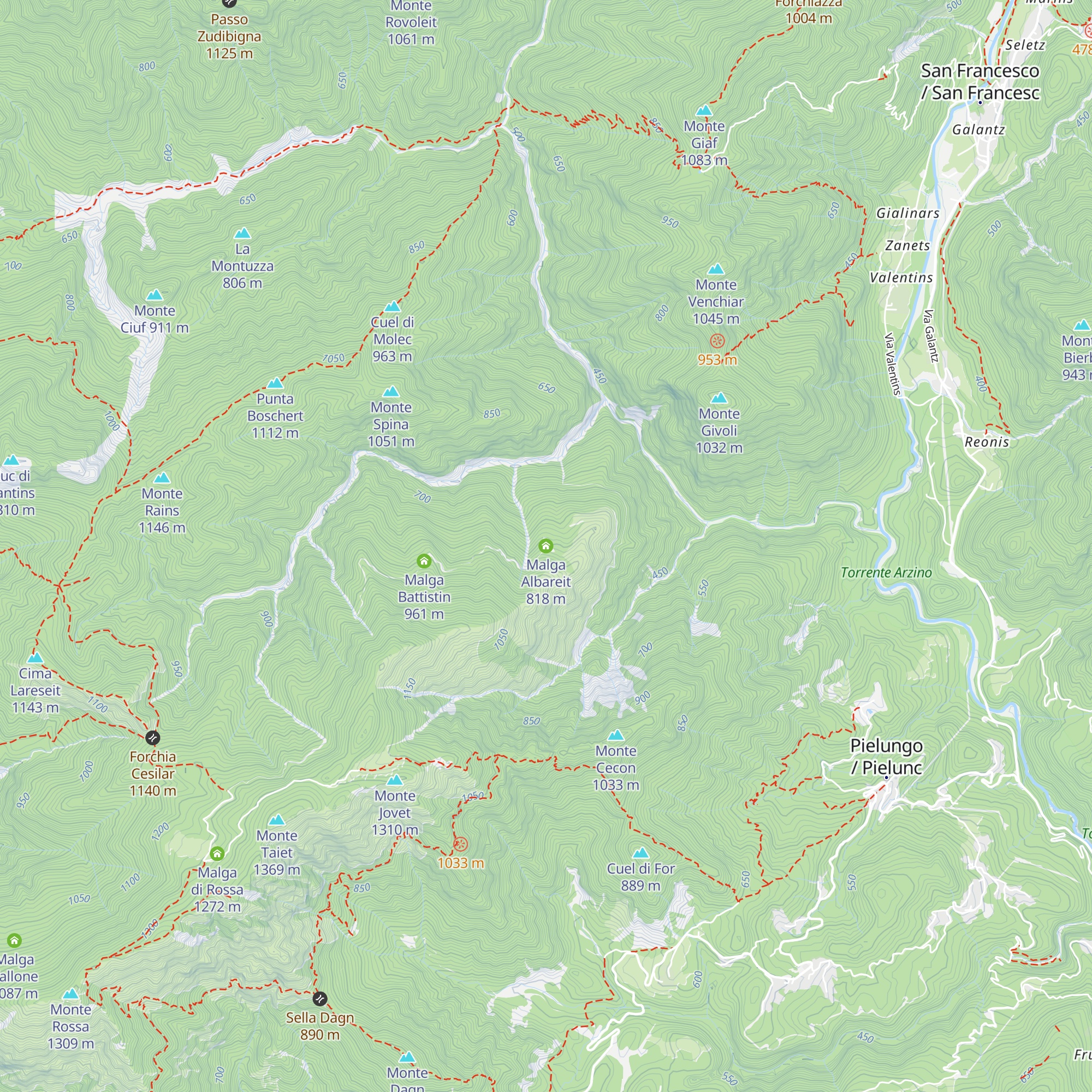 Malga Albareit map