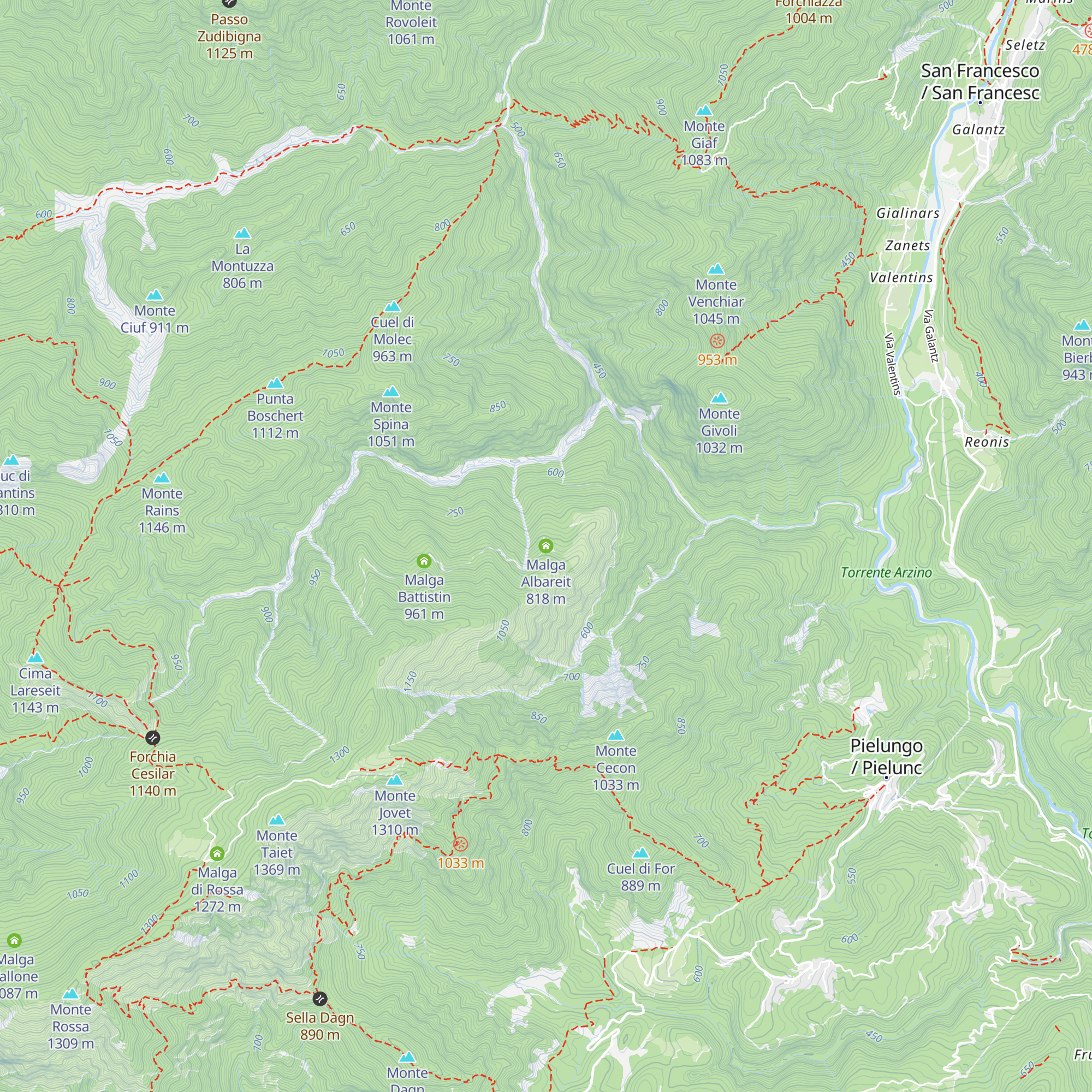 Malga Albareit map