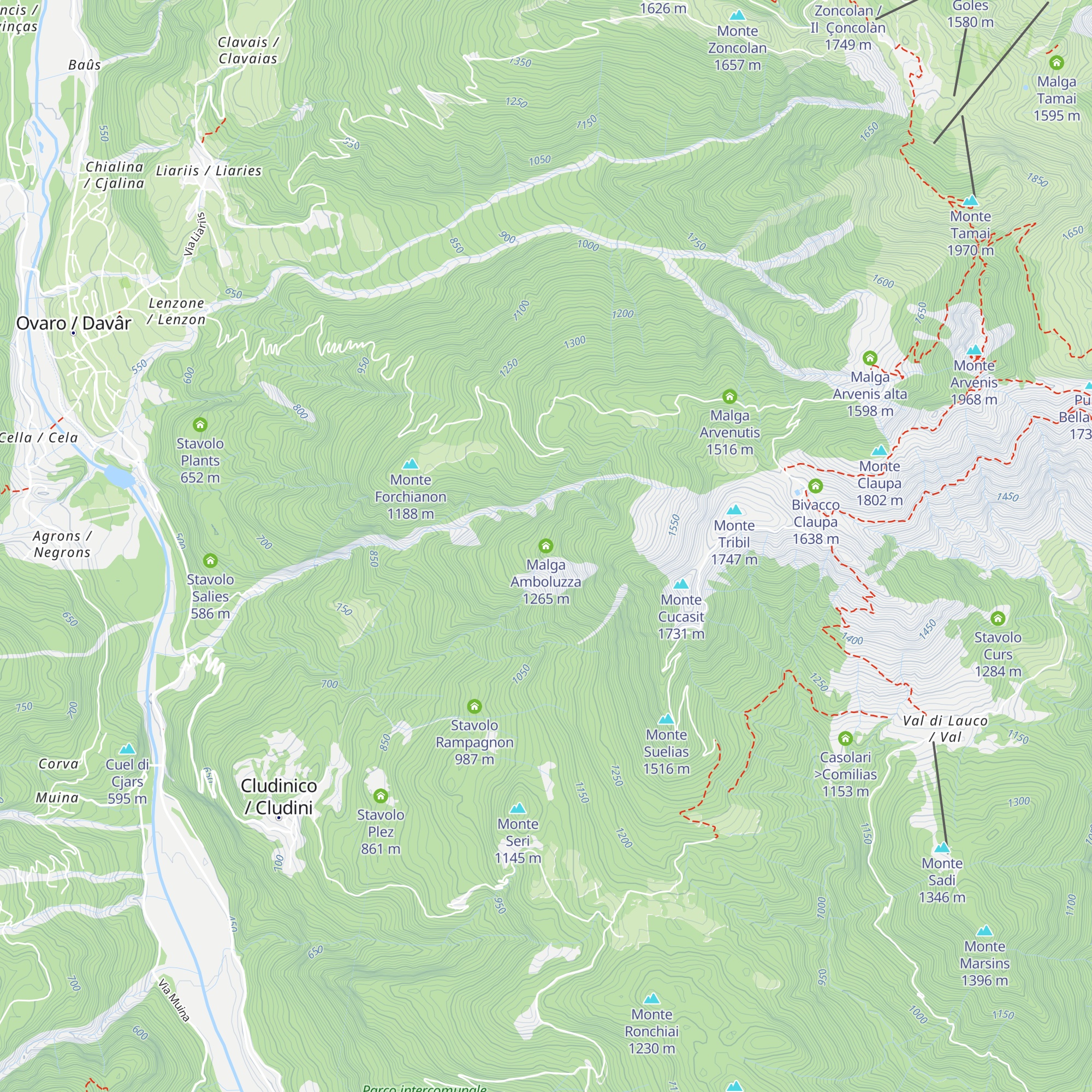 Malga Amboluzza map