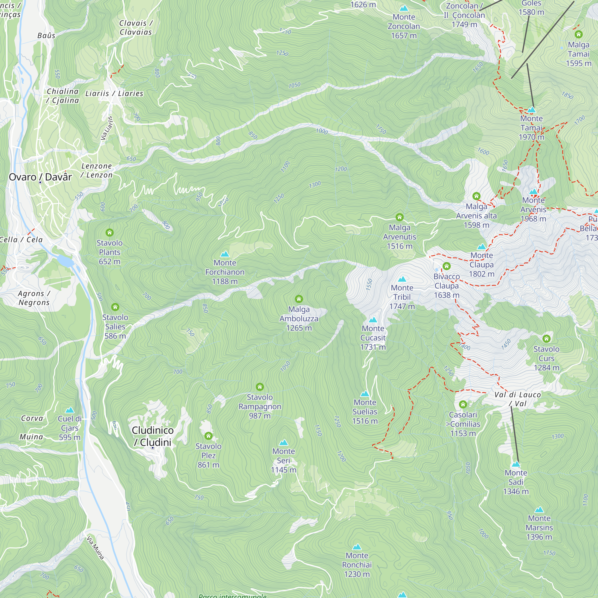 Malga Amboluzza map