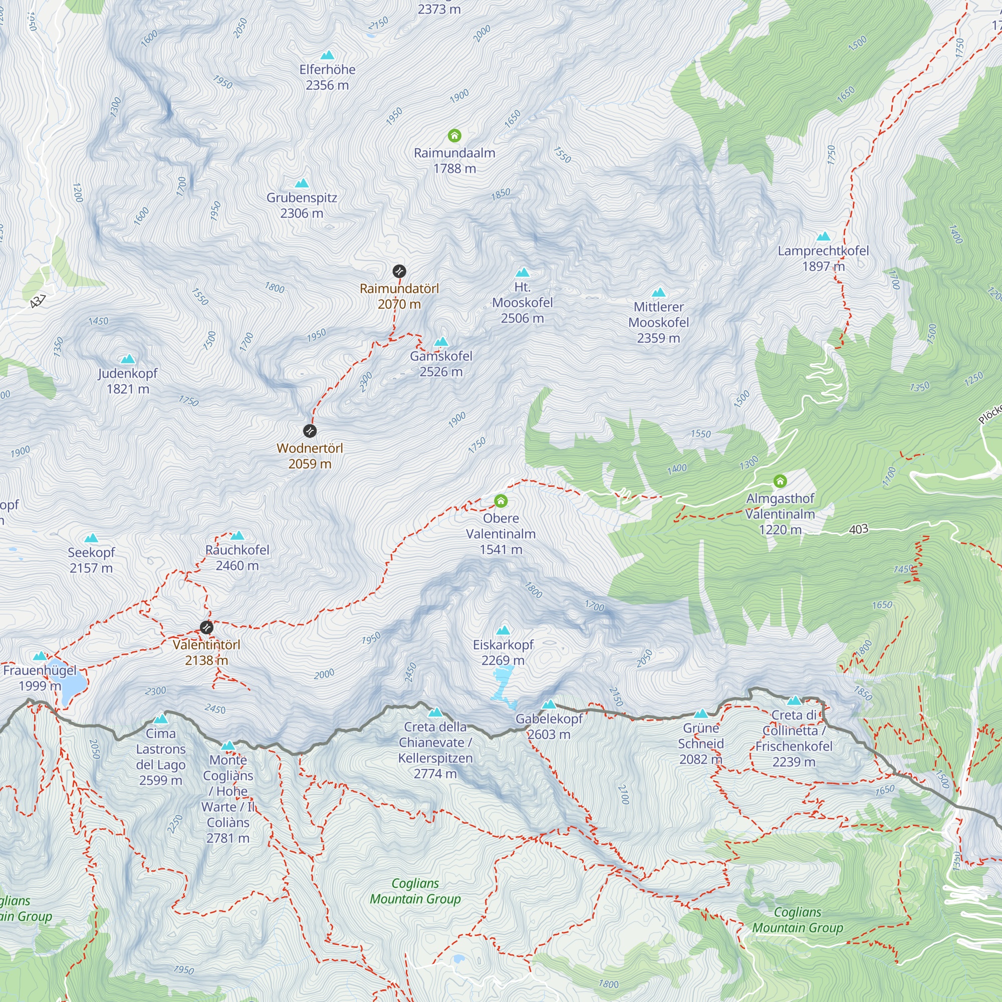 Obere Valentinalm map