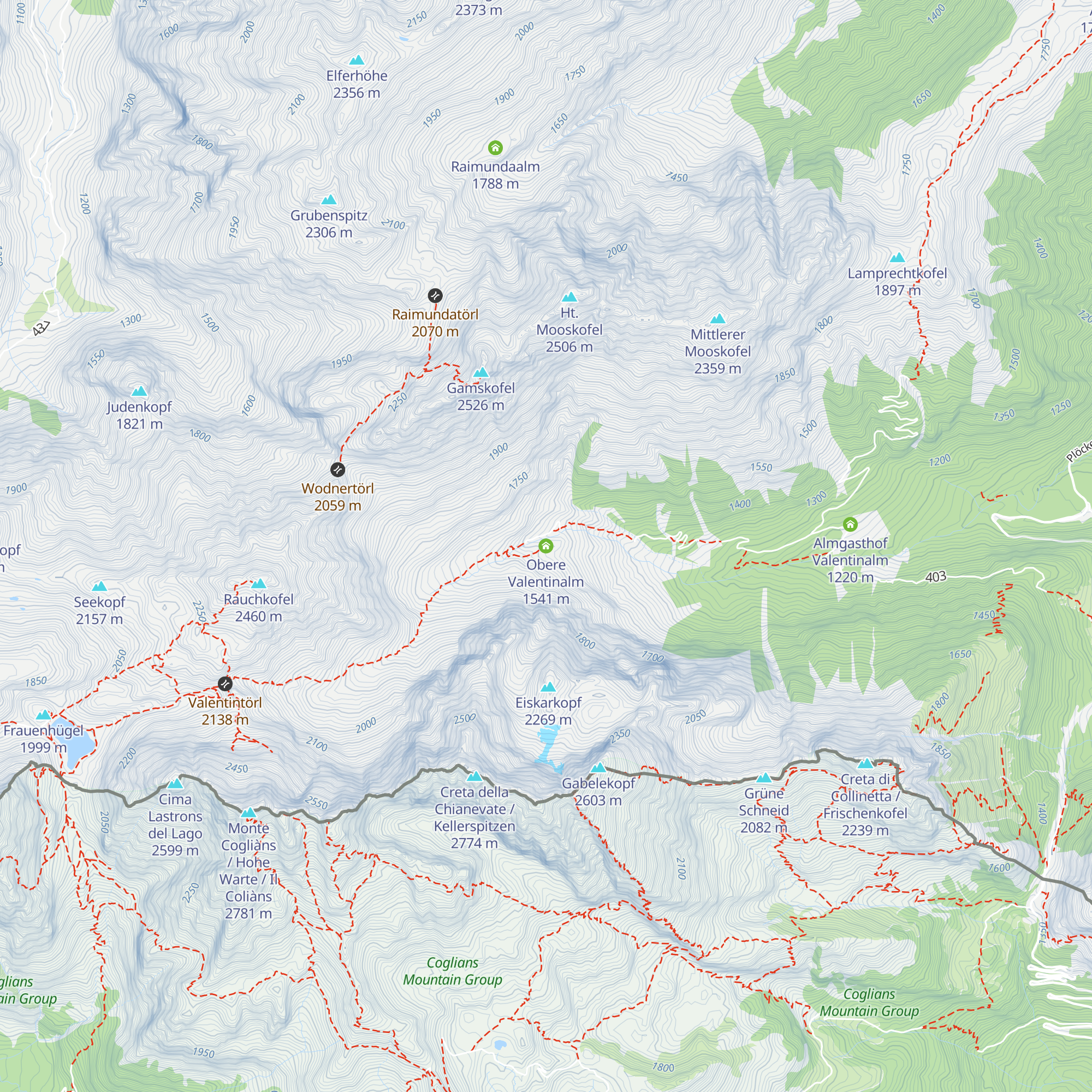 Obere Valentinalm map