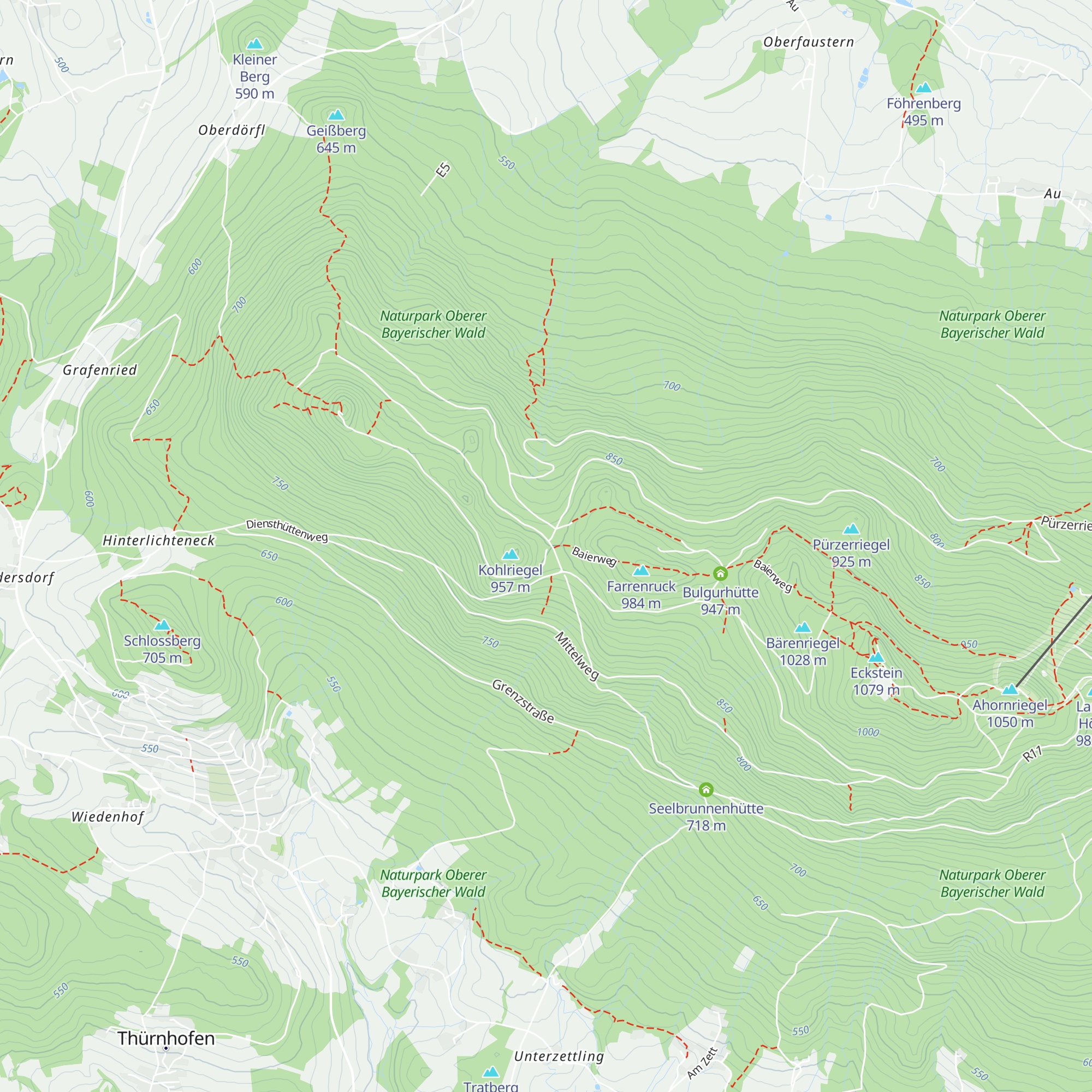 Forstdiensthütte Hohen Bogen map