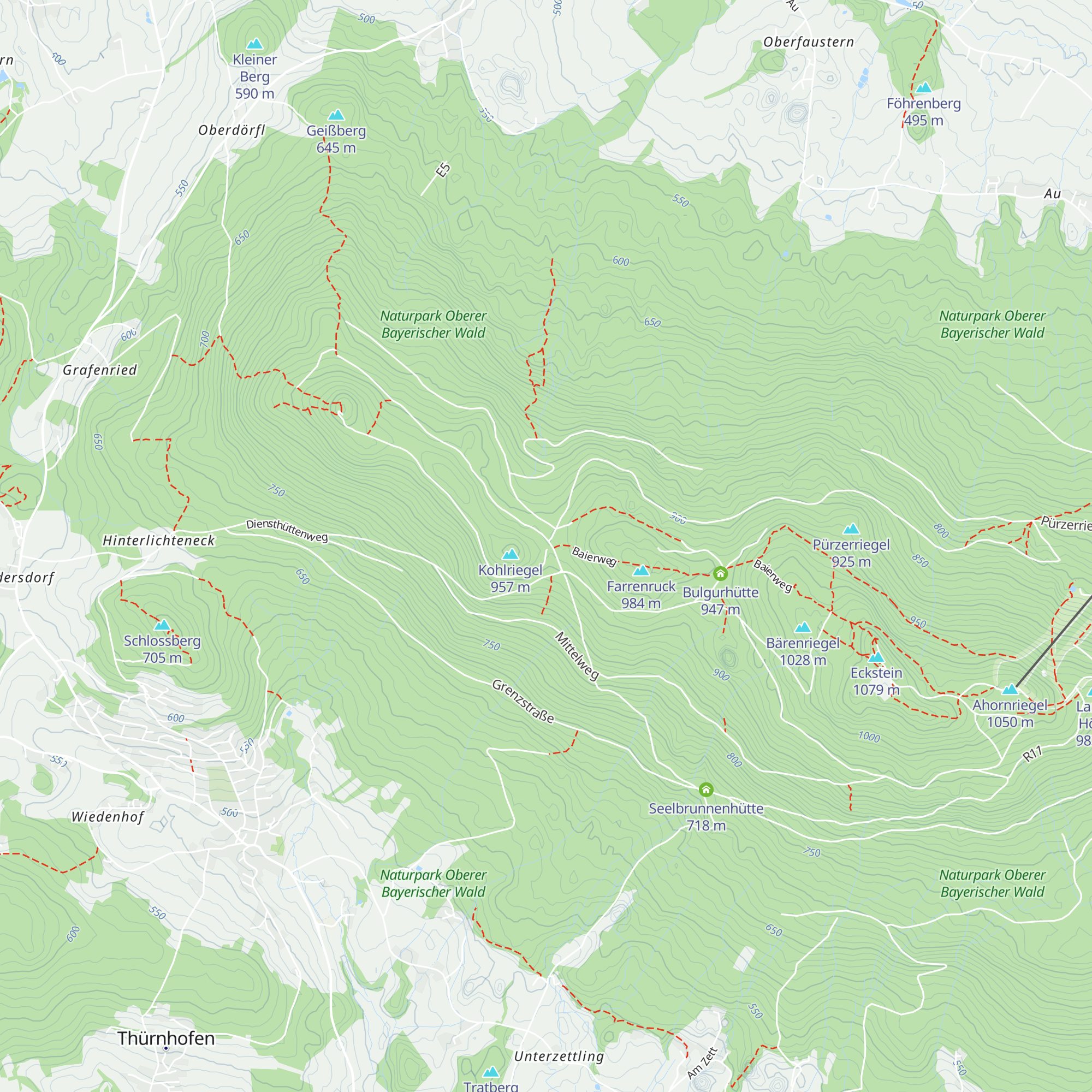 Forstdiensthütte Hohen Bogen map