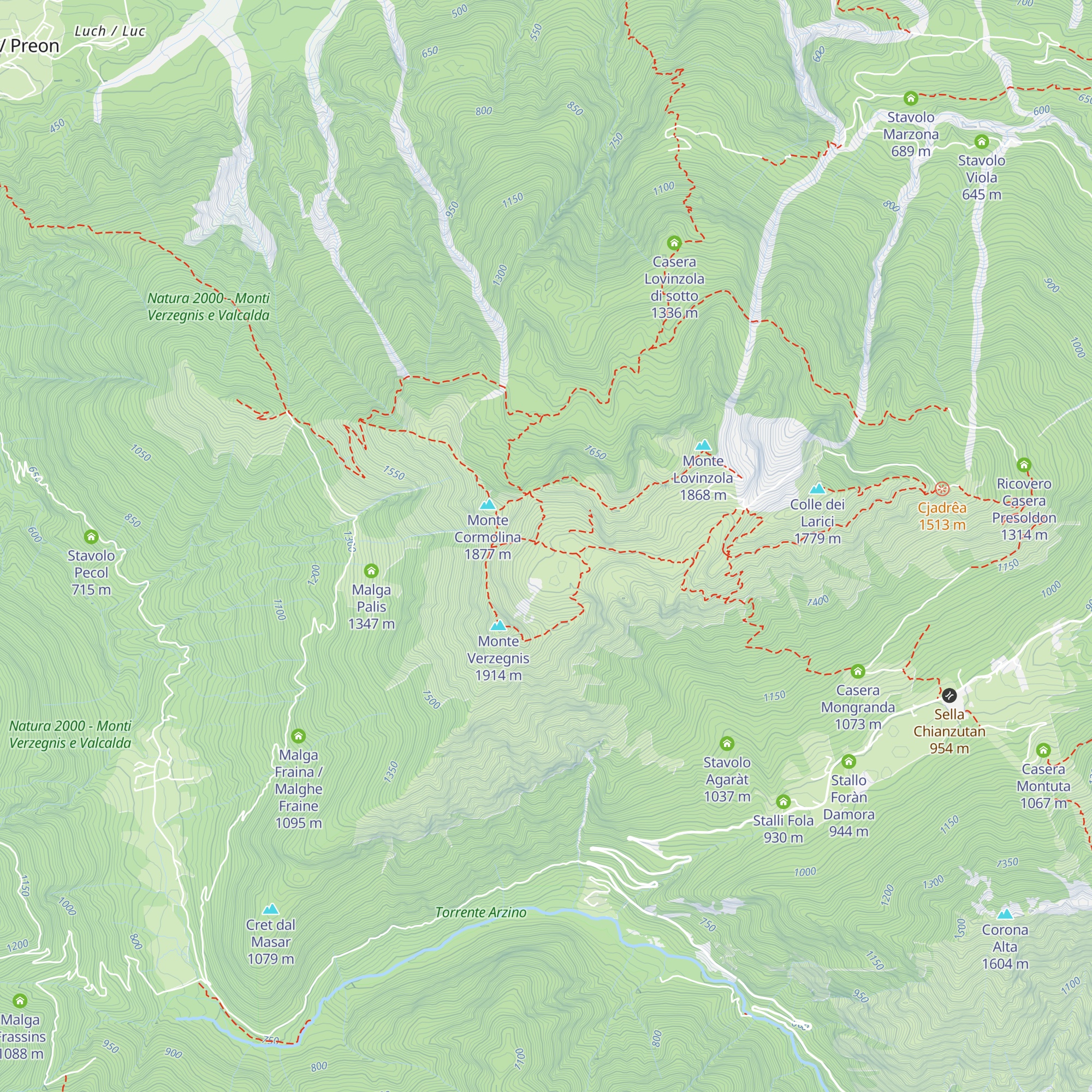Ricovero Casera Val map