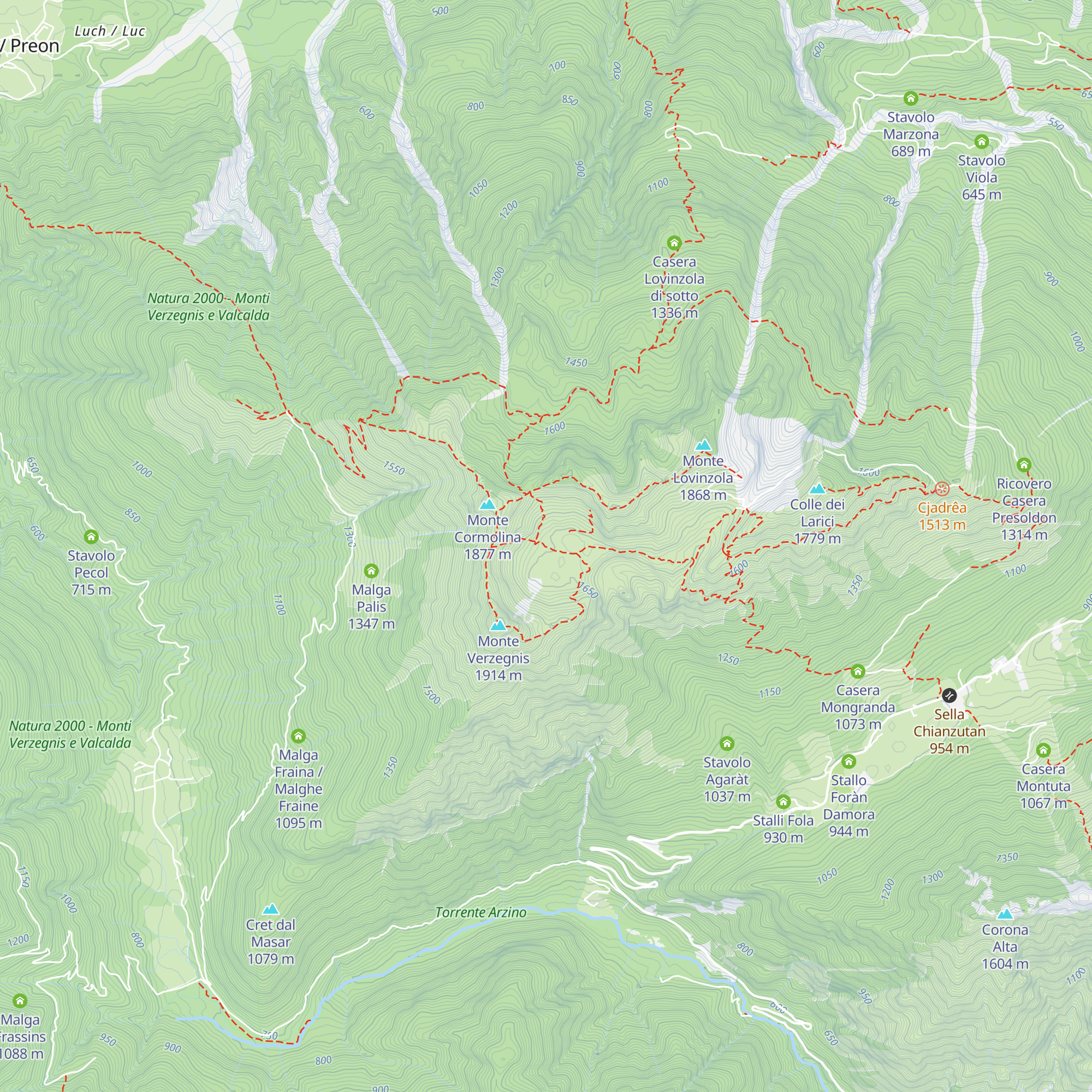 Ricovero Casera Val map
