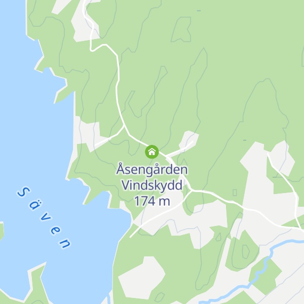 Map of Åsengården Vindskydd
