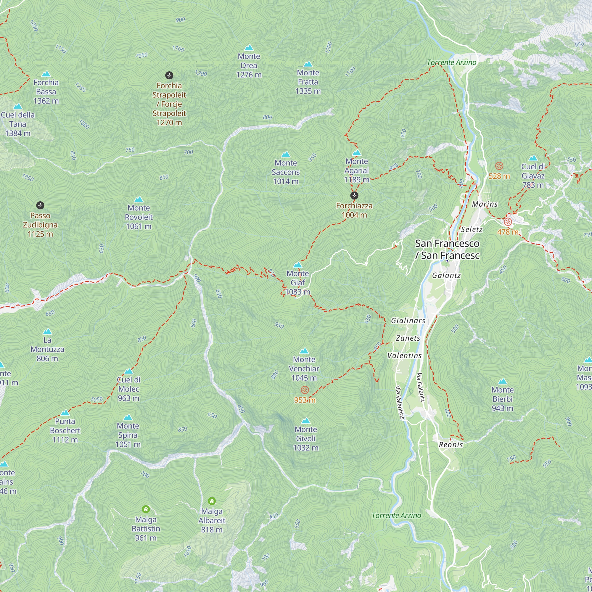Casera Giaf map