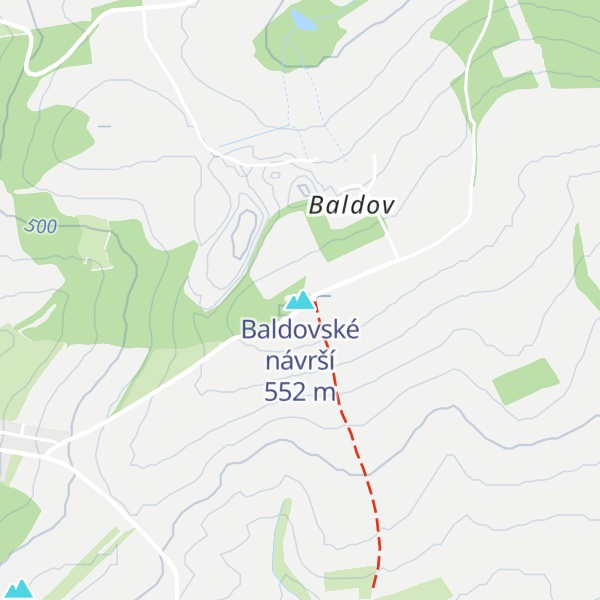 Map of Baldovské návrší