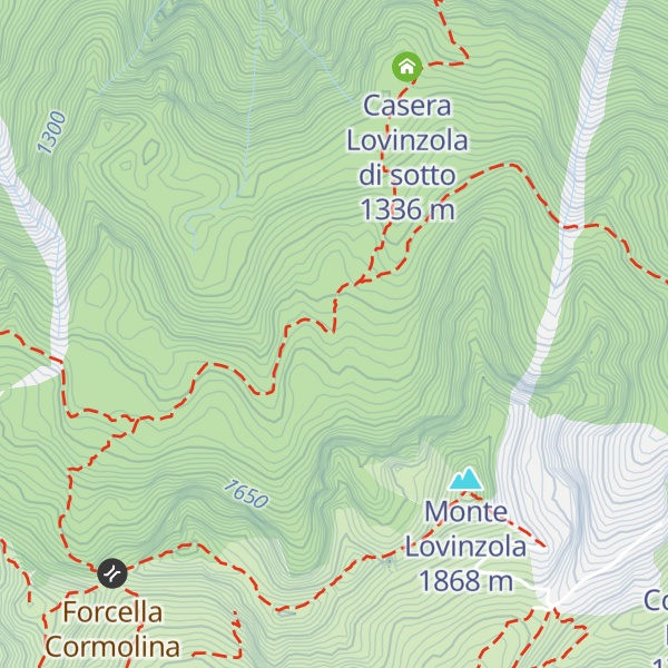 Map of Ricovero Casera Lovinzola di Sopra