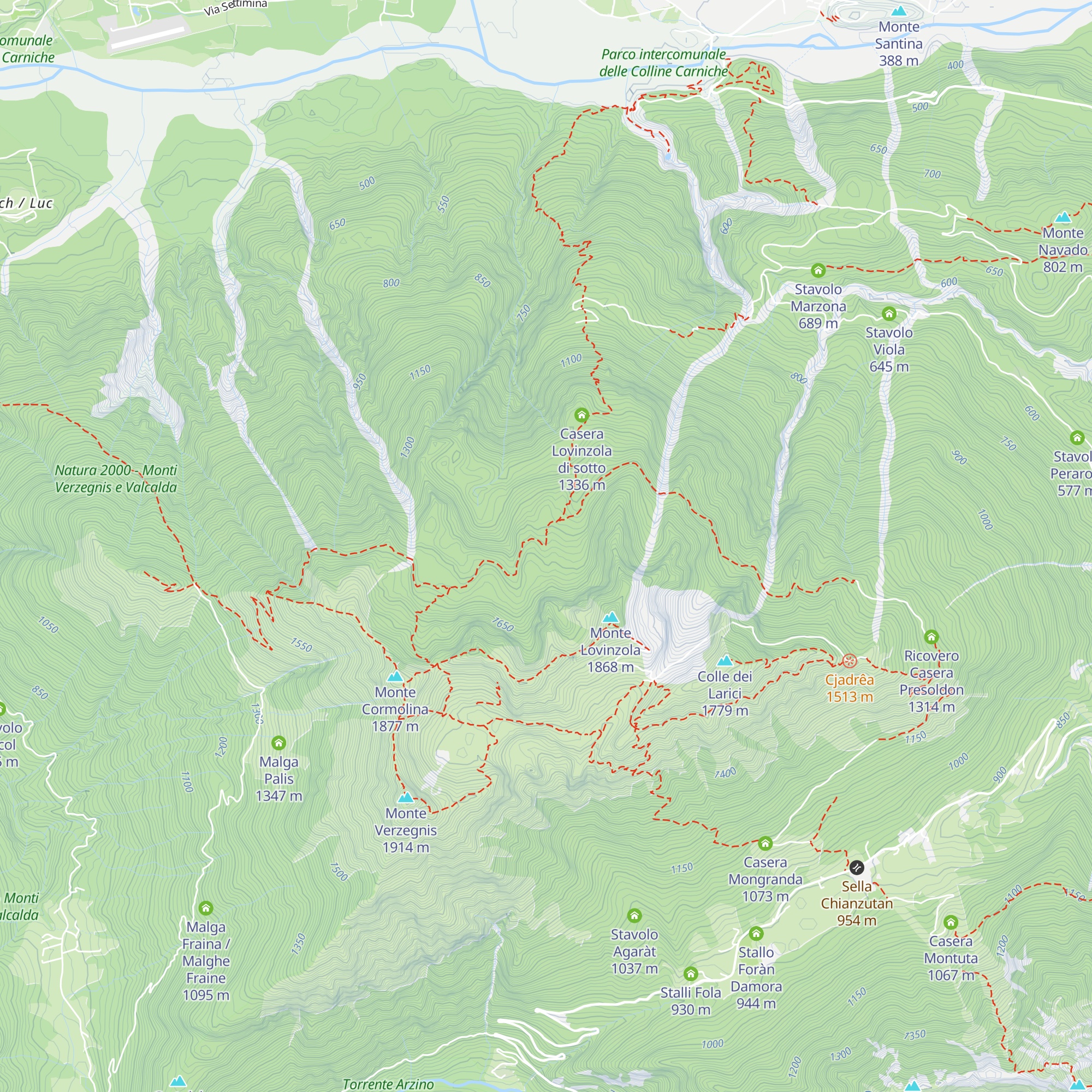 Ricovero Casera Lovinzola di Sopra map