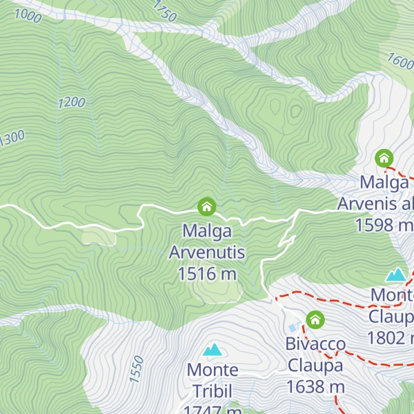 Map of Malga Arvenutis