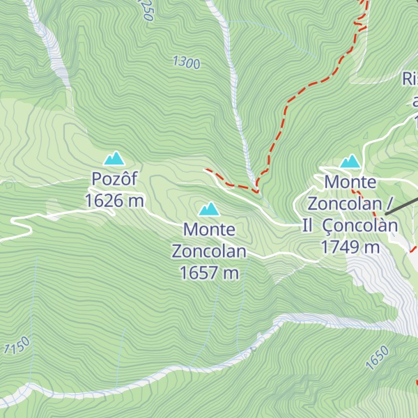 Map of Monte Zoncolan