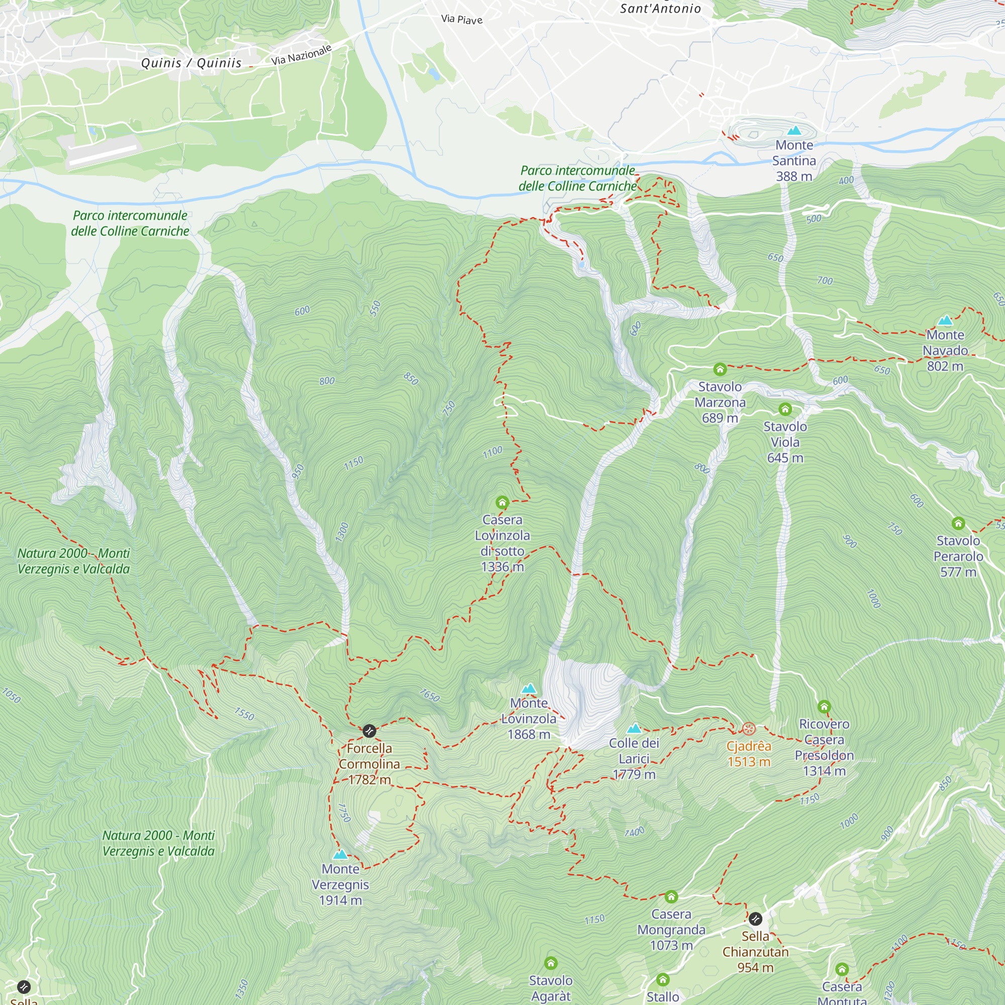 Casera Lovinzola di sotto map
