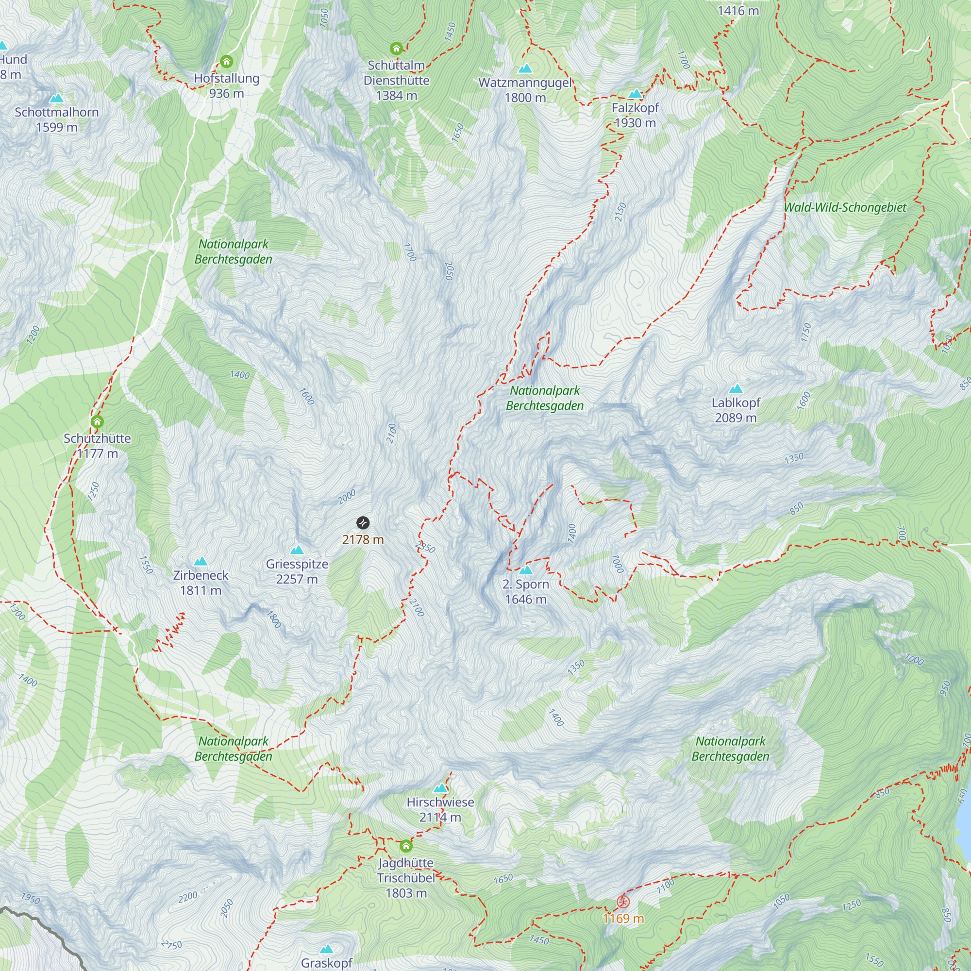 Watzmann-Ostwand-Biwakschachtel map