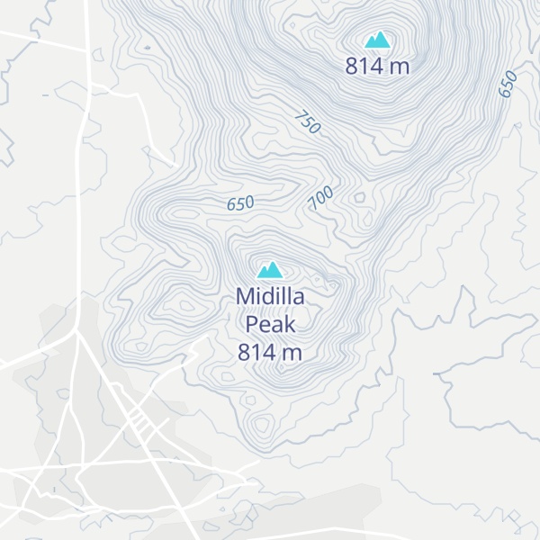 Map of Midilla Peak
